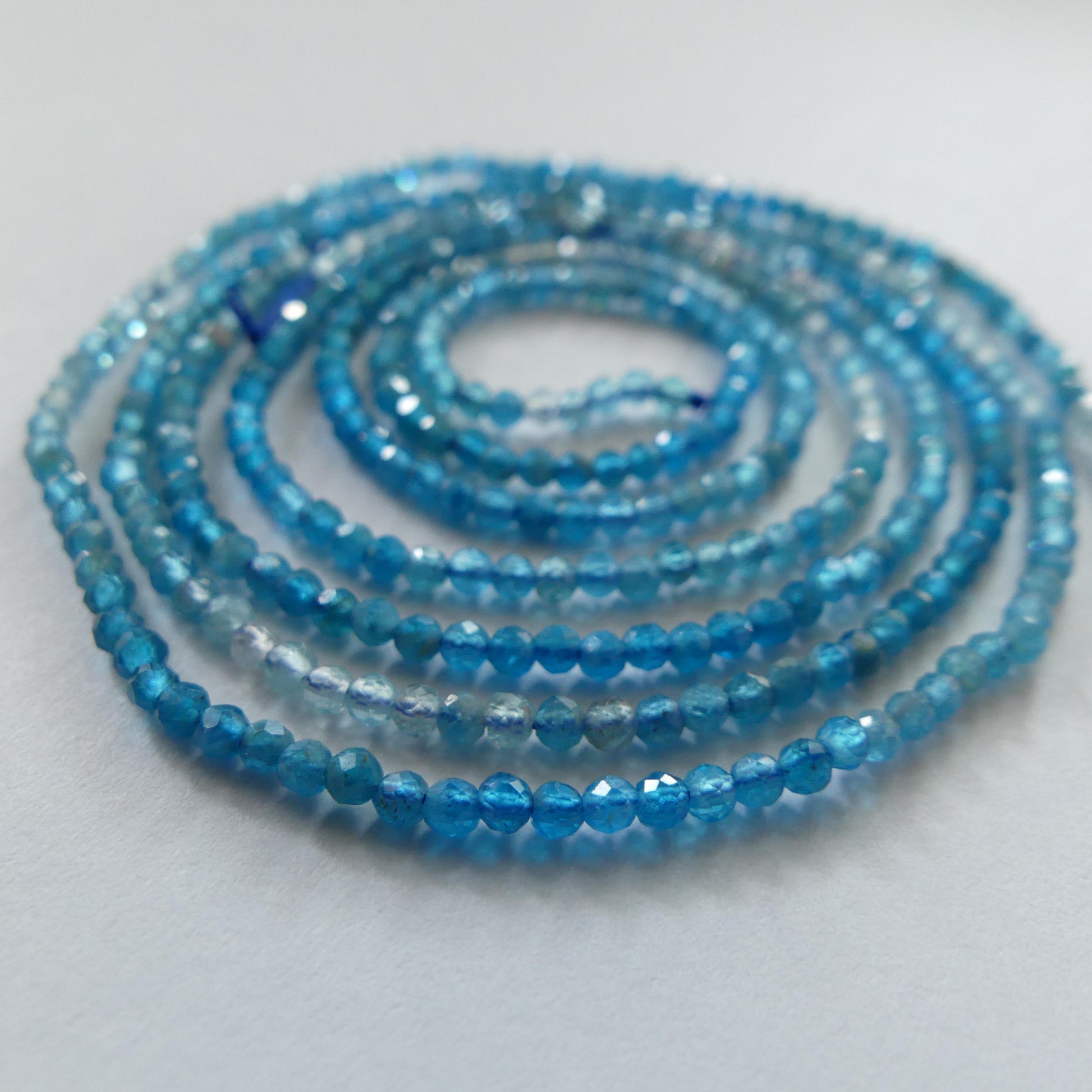 2mm Ombre Blue Apatite Faceted Beads 15" Genuine Gemstone Beads for Jewelry Making Beading Craft Gift Beads Tiny 2mm Seed Beads