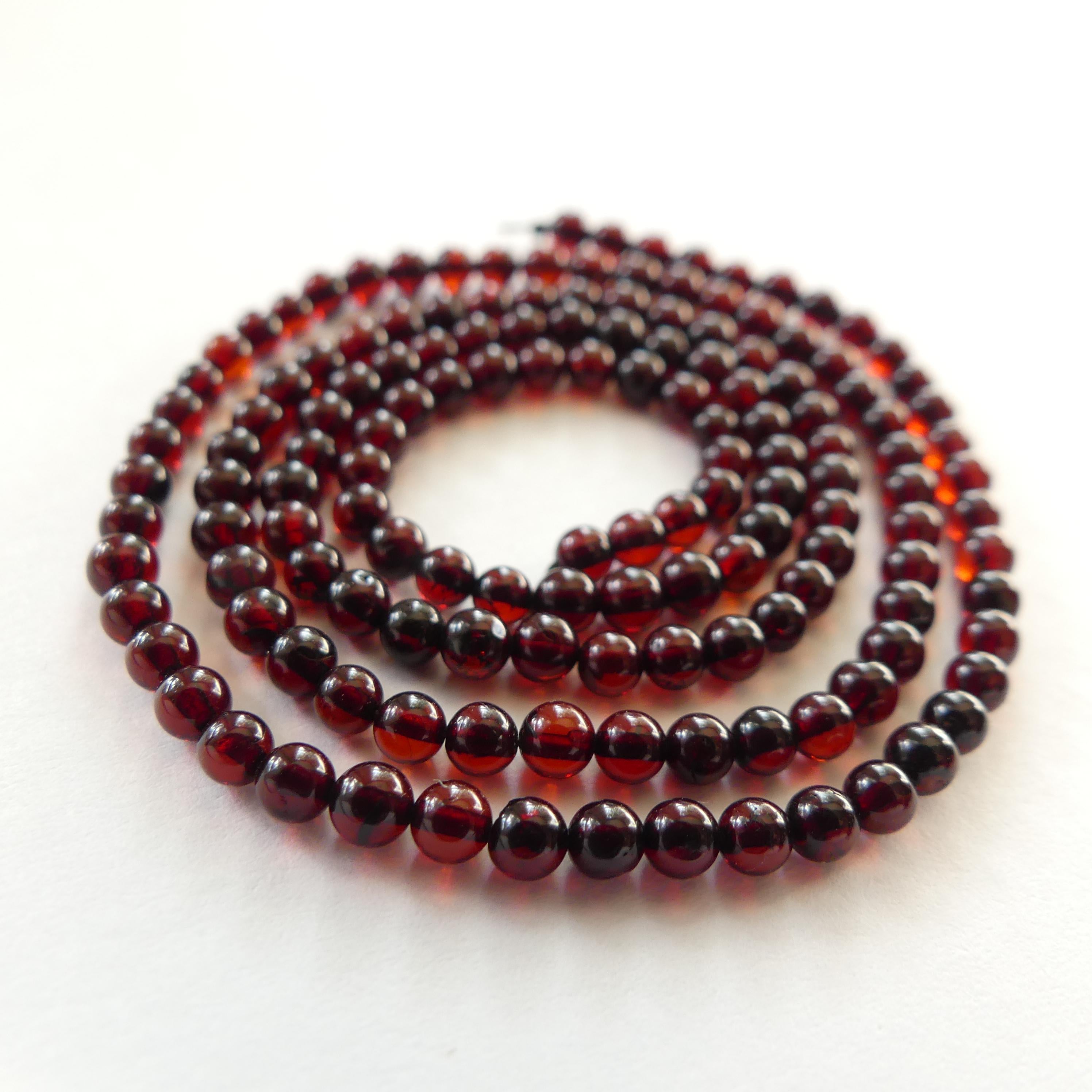 3mm Baltic Amber Beads Cherry Amber Beads 16' Dark Cognac Amber Brown Genuine Beads