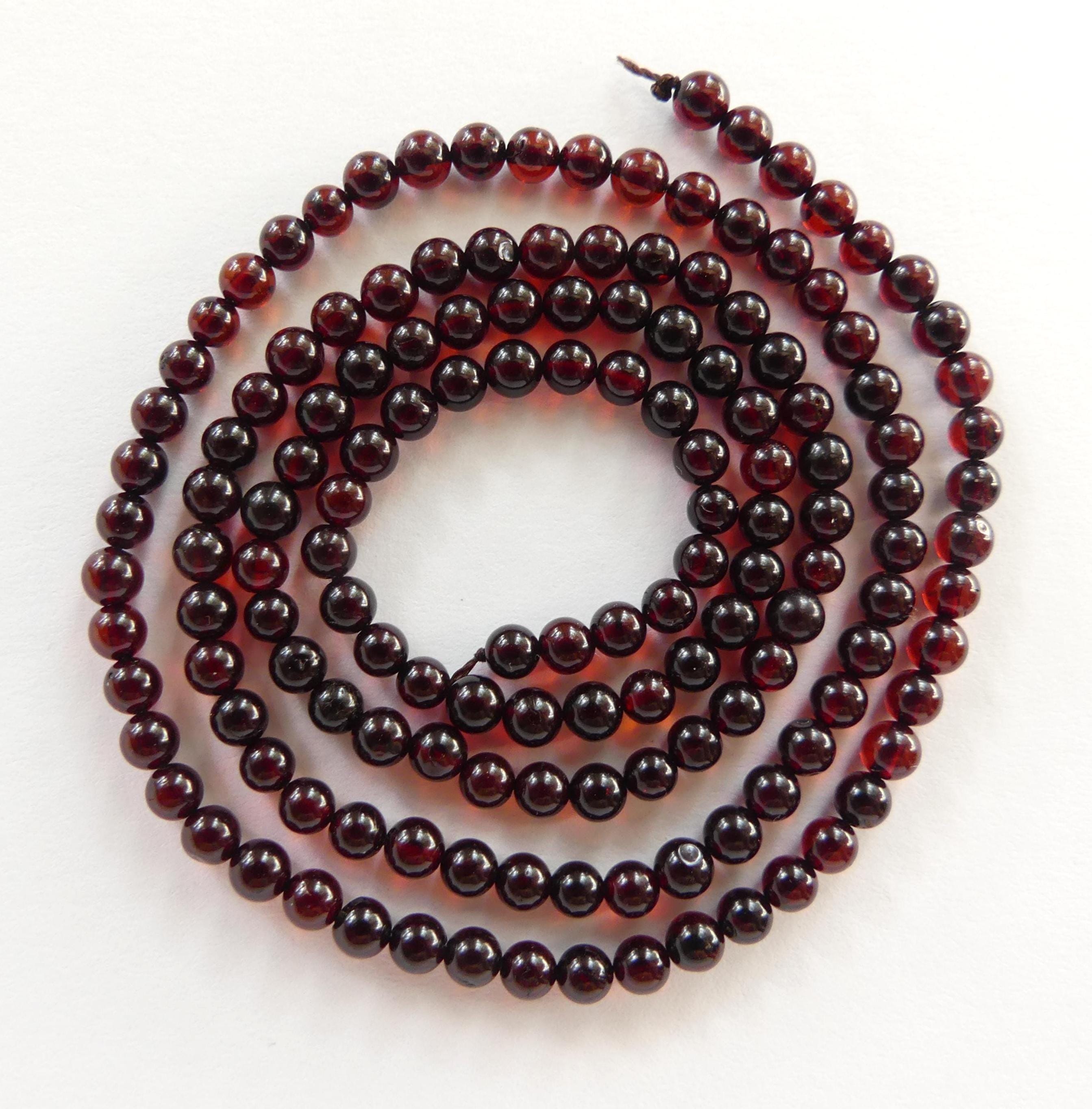 3mm Baltic Amber Beads Cherry Amber Beads 16' Dark Cognac Amber Brown Genuine Beads
