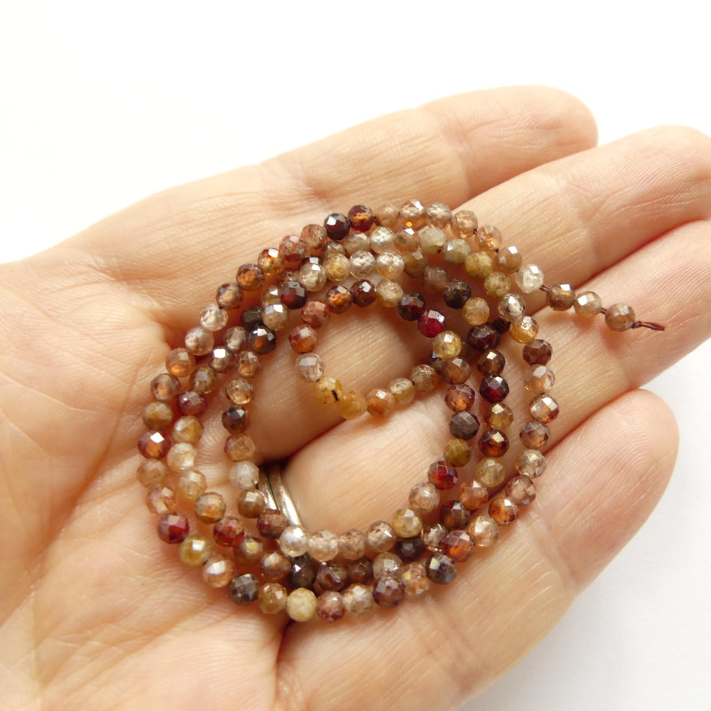 3mm Natural AAA Zircon Micro Faceted Beads Rondelle Genuine Zircon 15" Transparent Sparkly Gemstone Beads for Jewelry Making