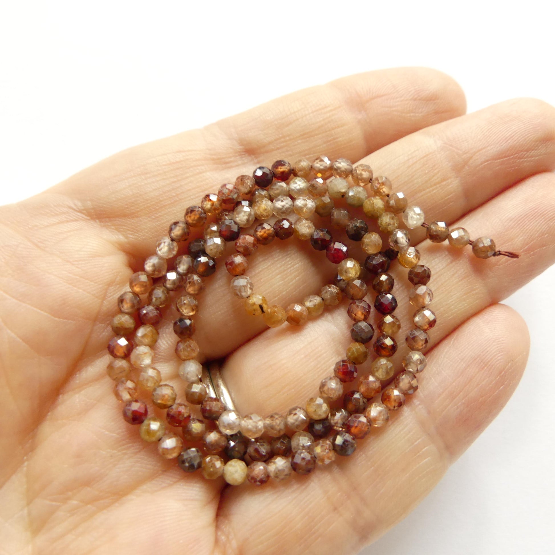 3mm Natural AAA Zircon Micro Faceted Beads Rondelle Genuine Zircon 15" Transparent Sparkly Gemstone Beads for Jewelry Making