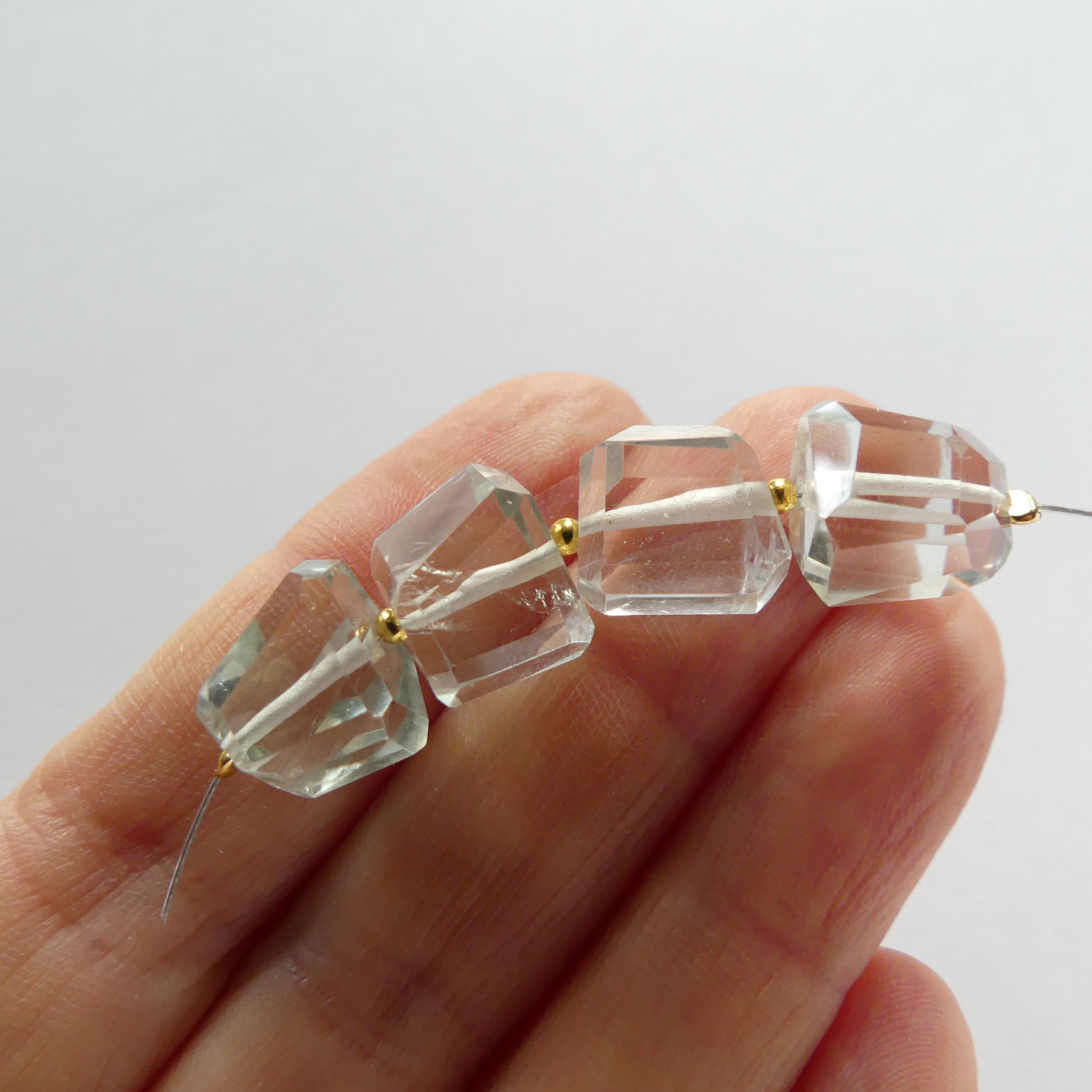 Green Amethyst Faceted Nuggets Large Beads Freeform Prasiolite Transparent Sparkly Gemstone Beads for Jewelry Making February Birthstone