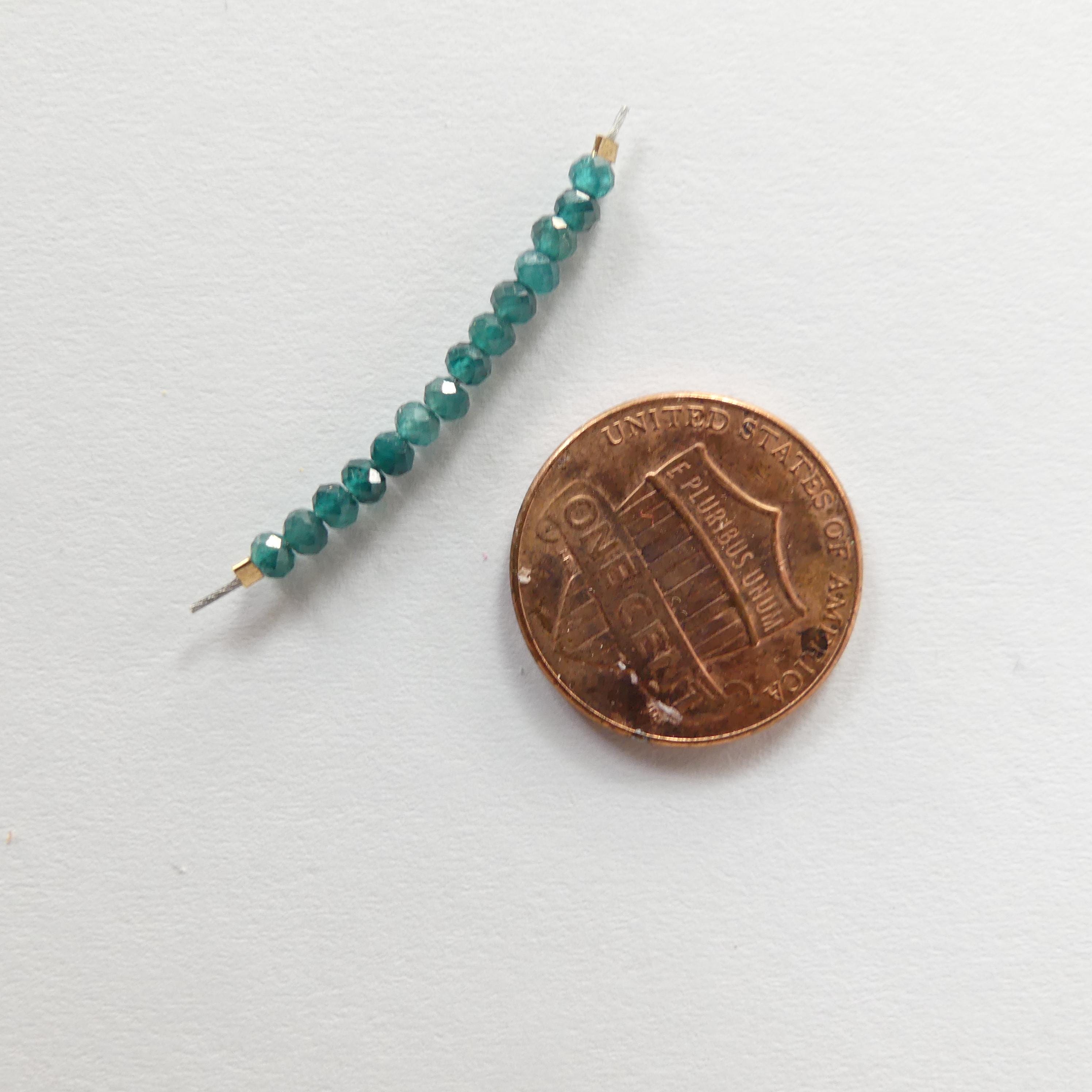 Rare 2mm AAA Grandidierite Faceted Beads Rondel 1" Teal Rare Gemstone Beads for Jewelry Making Beading Gift Crafter