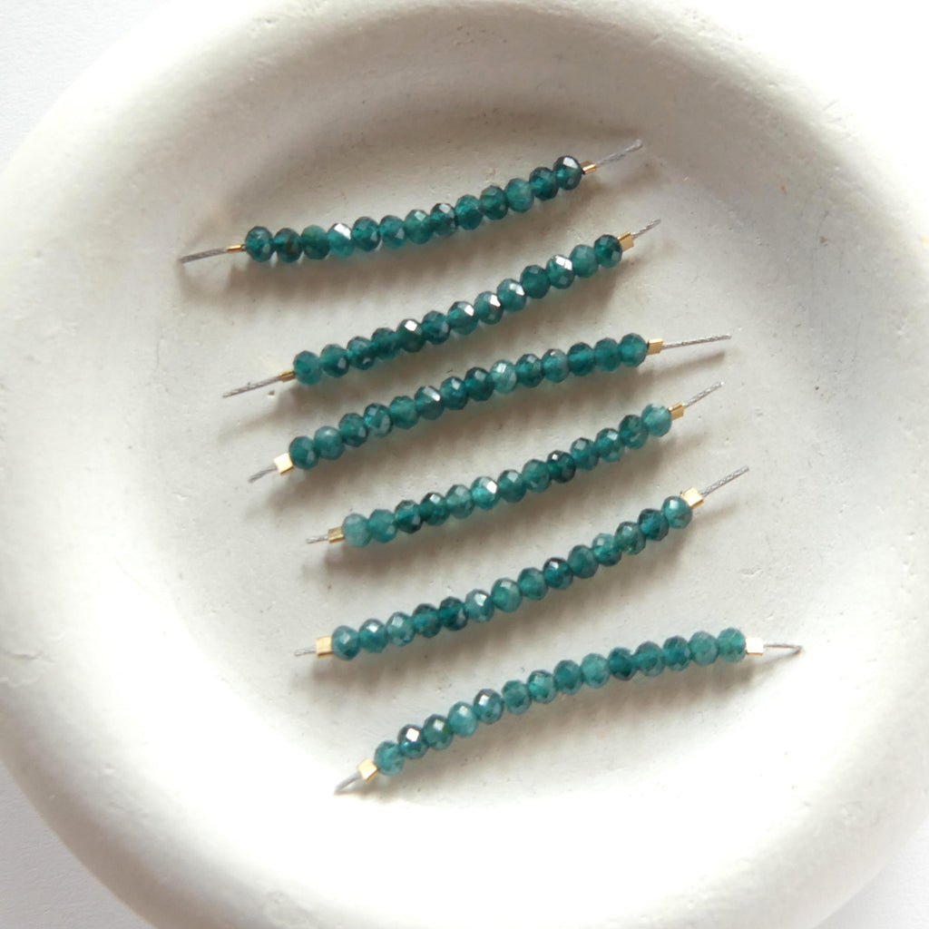 Rare 2mm AAA Grandidierite Faceted Beads Rondel 12.5" Teal Rare Gemstone Beads for Jewelry Making Beading Gift Crafter