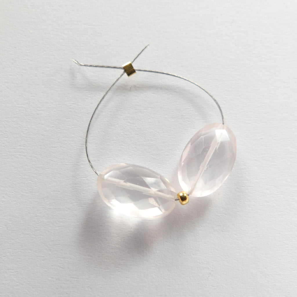AAA Rose Quartz Beads Faceted Oval Pink Quartz Nuggets Transparent Sparkly Gemstone Beads for Jewelry Making Earrings Pendants