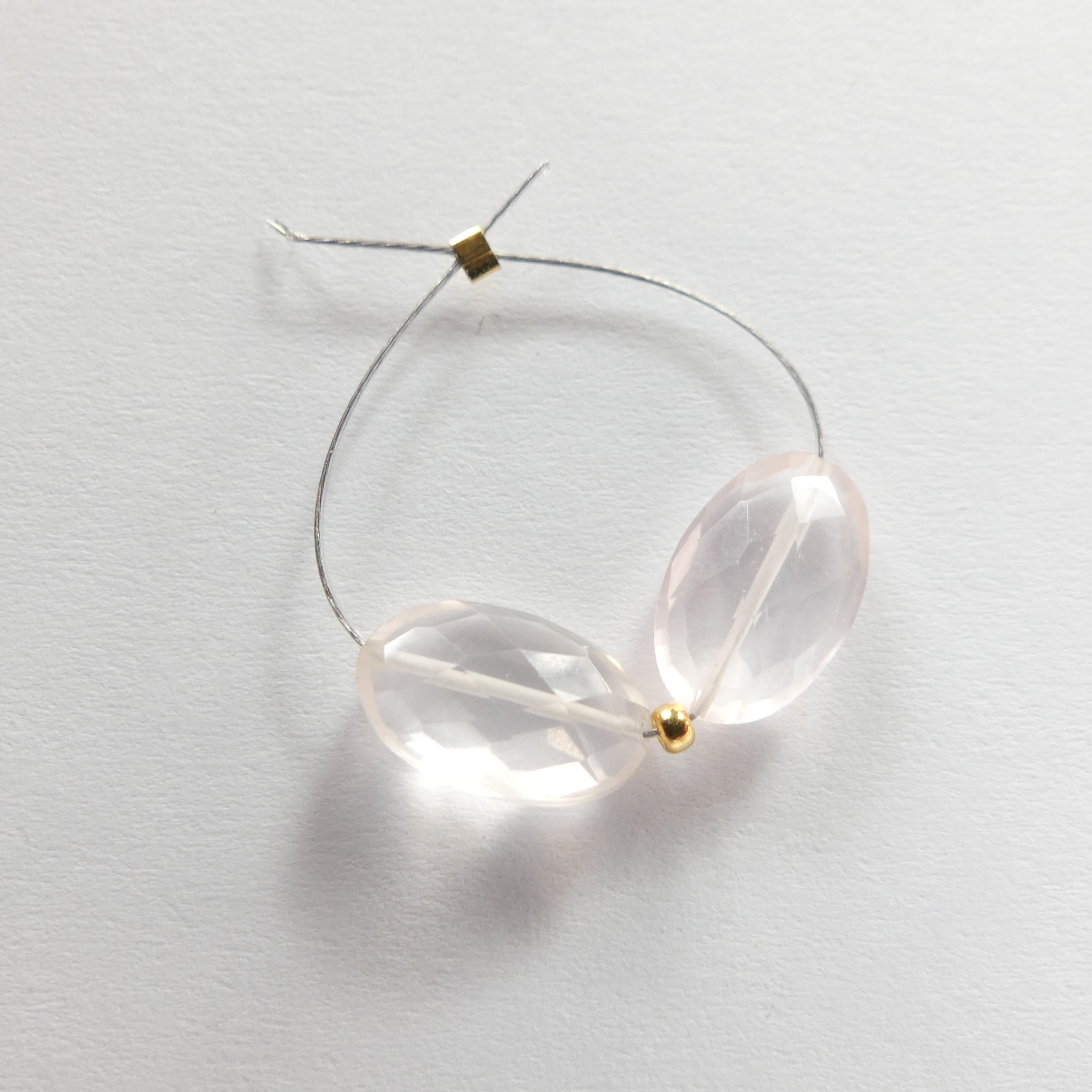 AAA Rose Quartz Beads Faceted Oval Pink Quartz Nuggets Transparent Sparkly Gemstone Beads for Jewelry Making Earrings Pendants