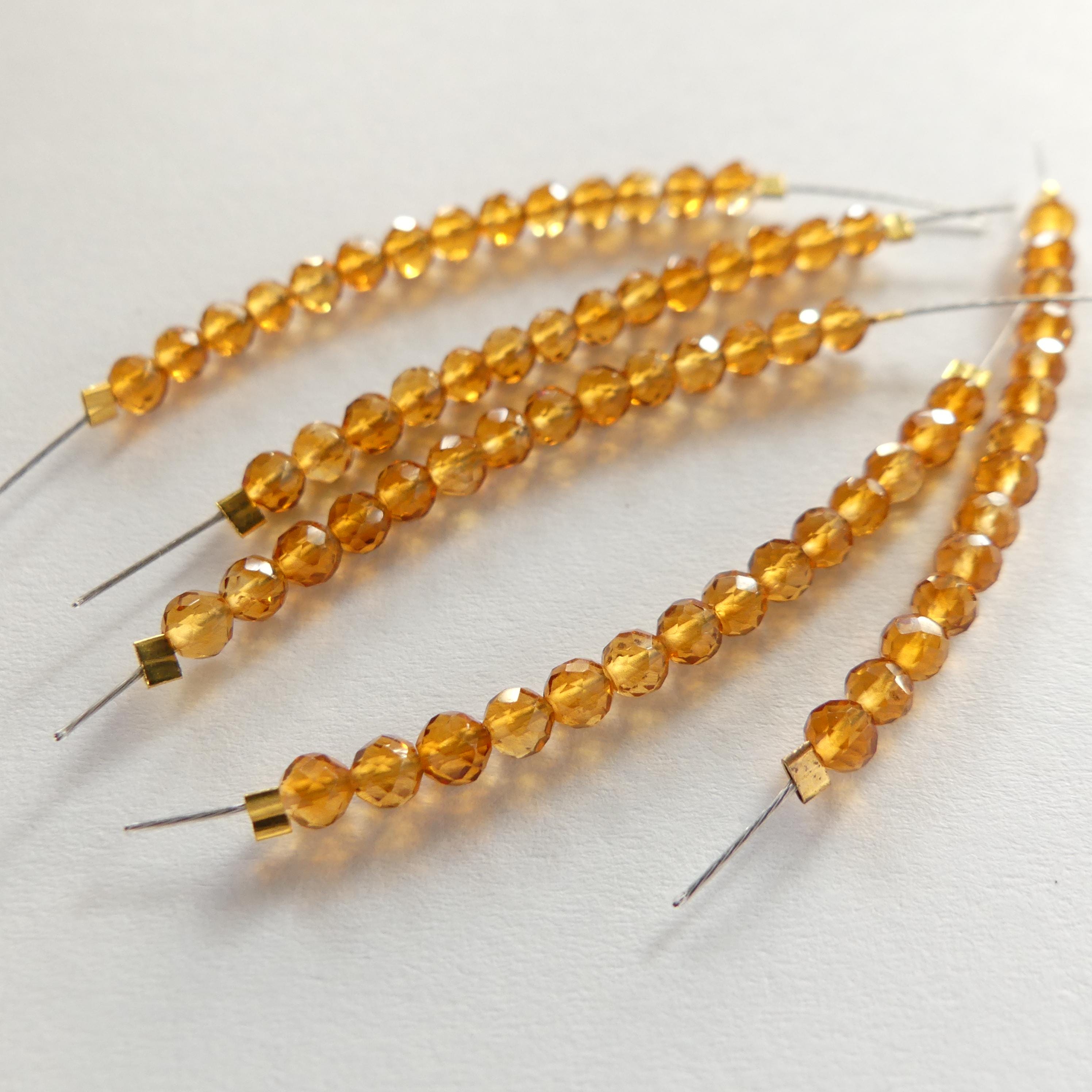 3mm AAA Madeira Citrine Faceted Beads 1.5" Dark Yellow Citrine Gemstone Beads for Jewelry Making Beading Gift Crafter November Birtstone