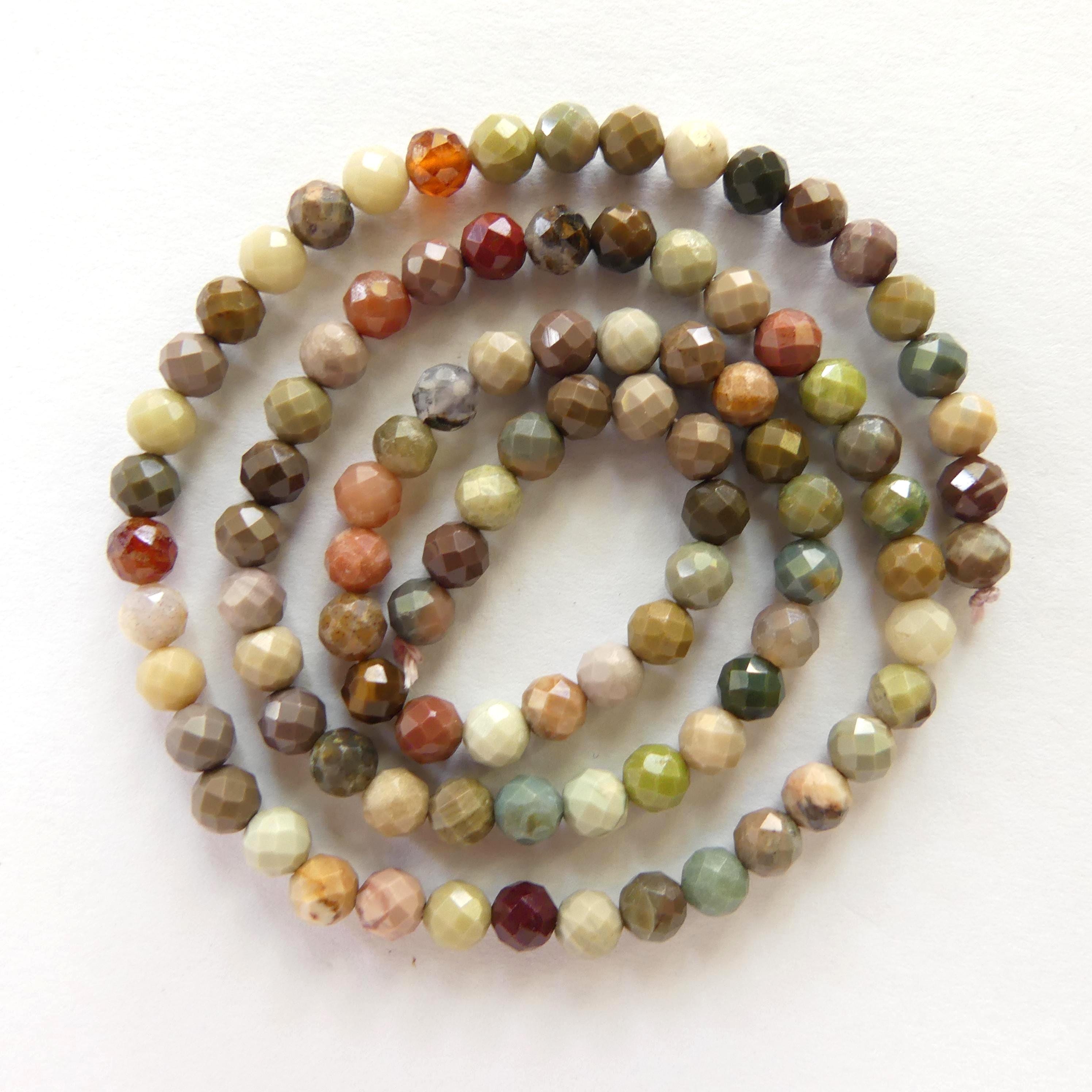 4mm Ocean Jasper Beads Genuine Fancy Jasper Colorful Beads 15" Gemstone Beads for Jewelry Making Gift for Crafters DIY Jewelry Making