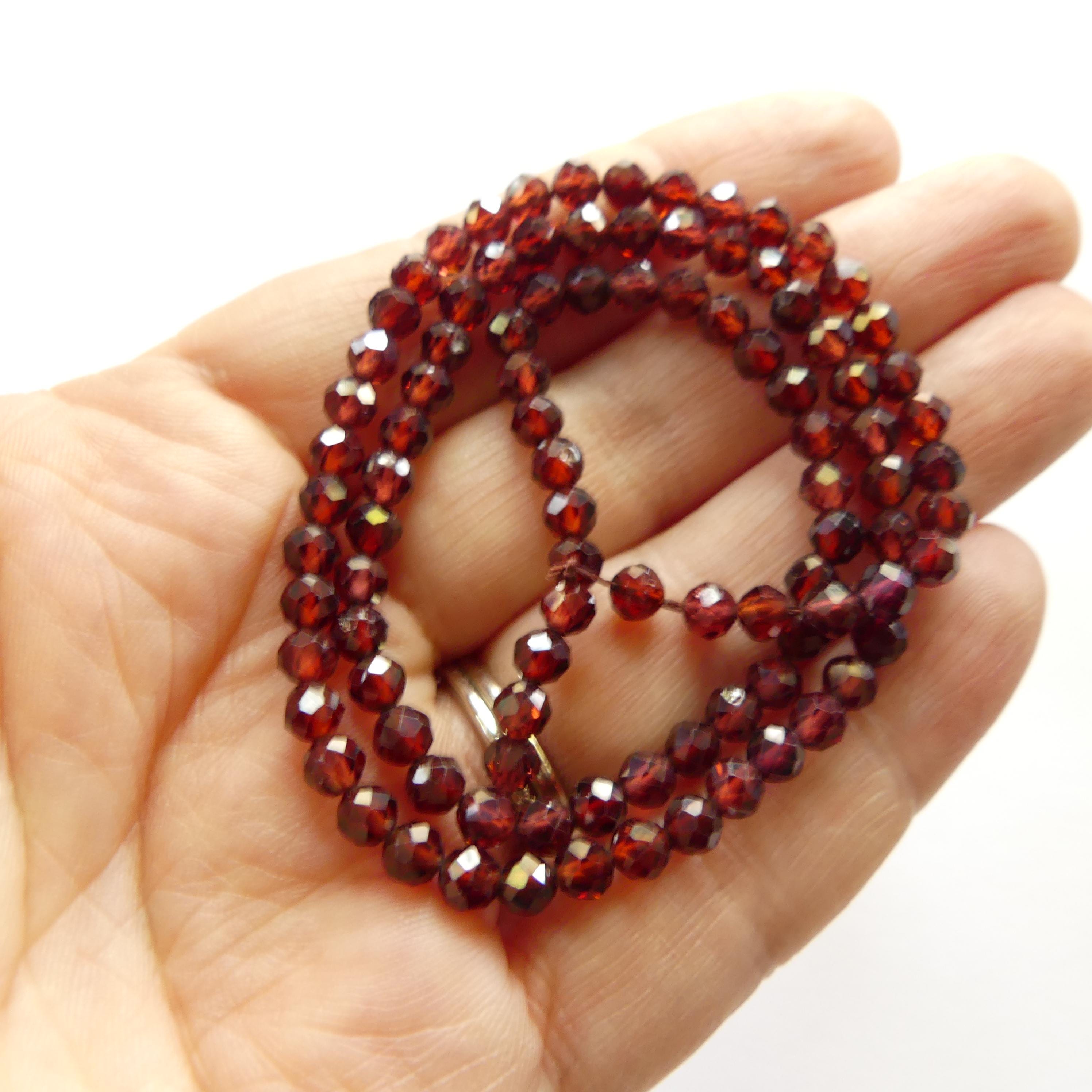 4mm AAA Almandine Garnet Beads Micro Faceted Beads 15" Natural Brown Garnet Gemstone Beads Beading Crafter Gift