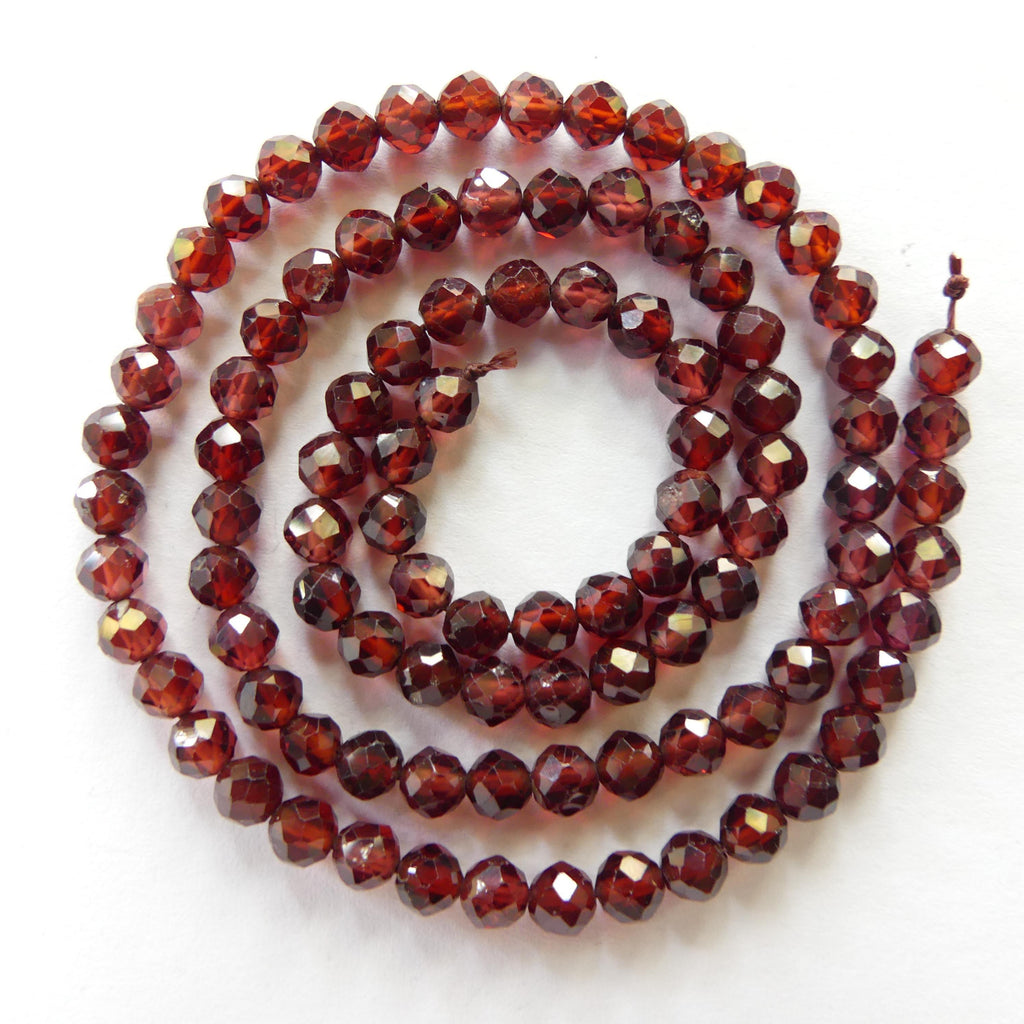 4mm AAA Almandine Garnet Beads Micro Faceted Beads 15" Natural Brown Garnet Gemstone Beads Beading Crafter Gift