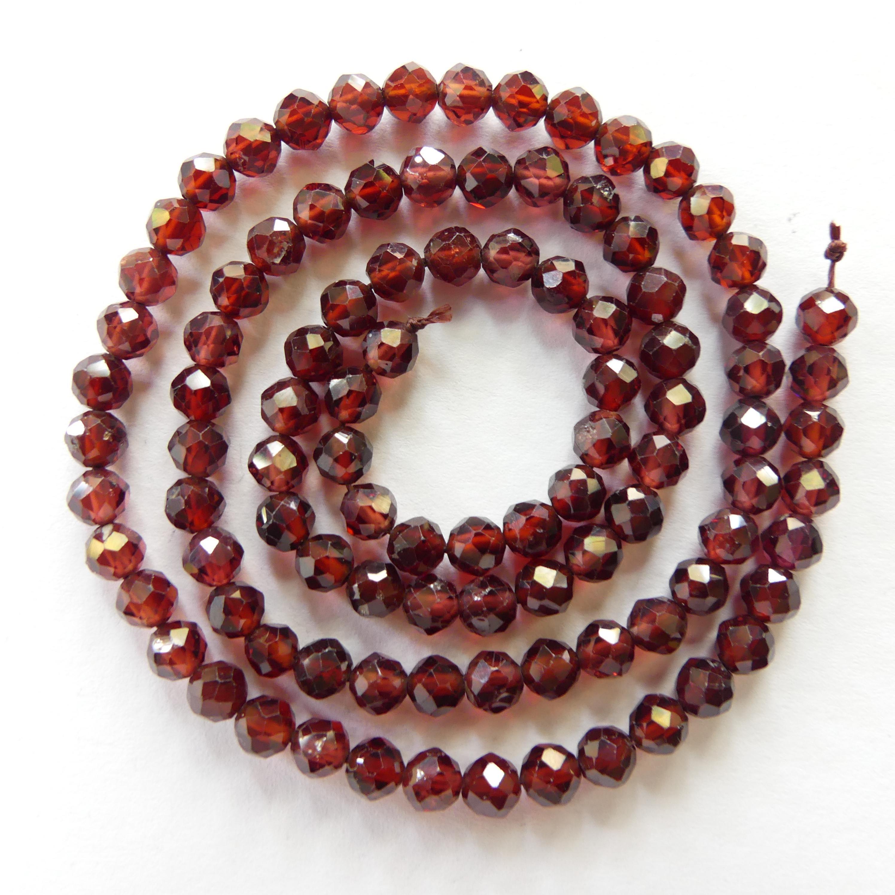 4mm AAA Almandine Garnet Beads Micro Faceted Beads 15" Natural Brown Garnet Gemstone Beads Beading Crafter Gift