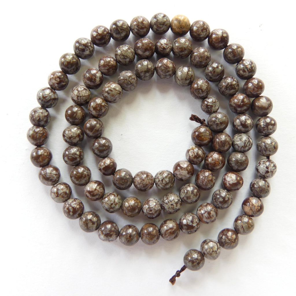 4mm 5mm Brown Snowflake Obsidian Beads Faceted Brown White Obsidian Genuine Beads 15" Gemstone Beads Beading Crafter Gift DIY Jewelry Making