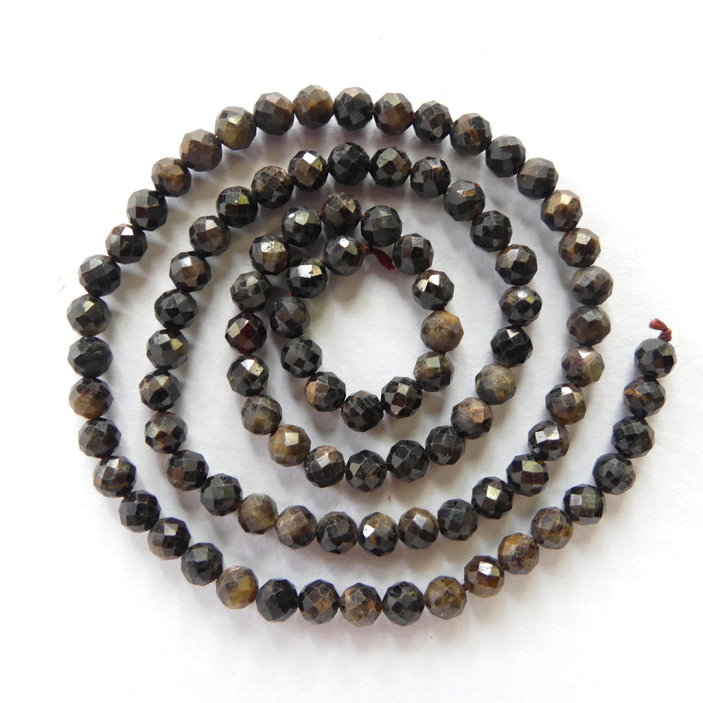 4mm Black Star Sapphire Beads Faceted 15" Raw Black Sapphire Genuine Gemstone Beads Jewelry Making Beading Craft Gift September Birthstone
