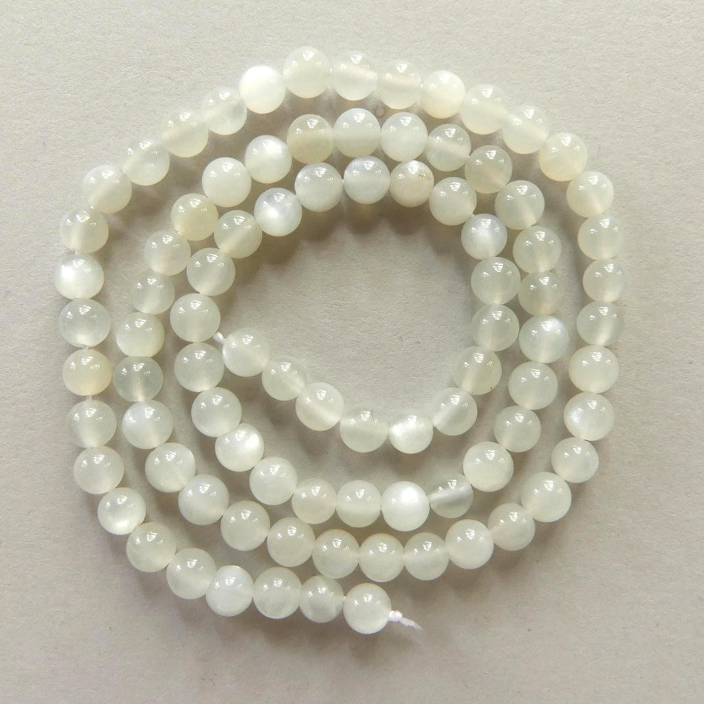 4mm AAA White Moonstone Smooth Beads 15" Gemstone Beads Beading Crafter Gift June Birthstone DIY Jewelry Seed Beads