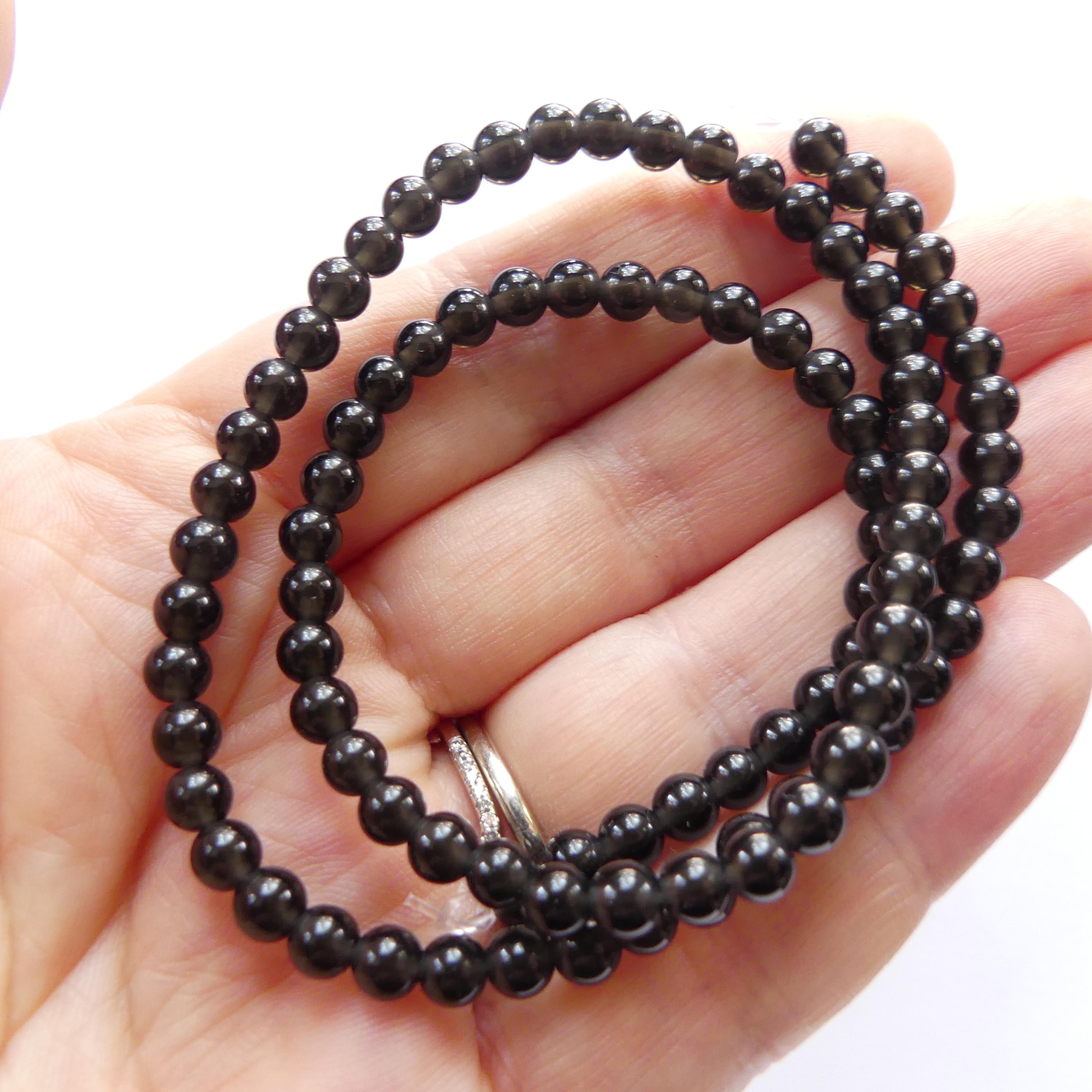 4mm Black Obsidian Smooth Beads Black Obsidian Genuine Beads 15" Gemstone Beads Beading Crafter Gift DIY Jewelry Making