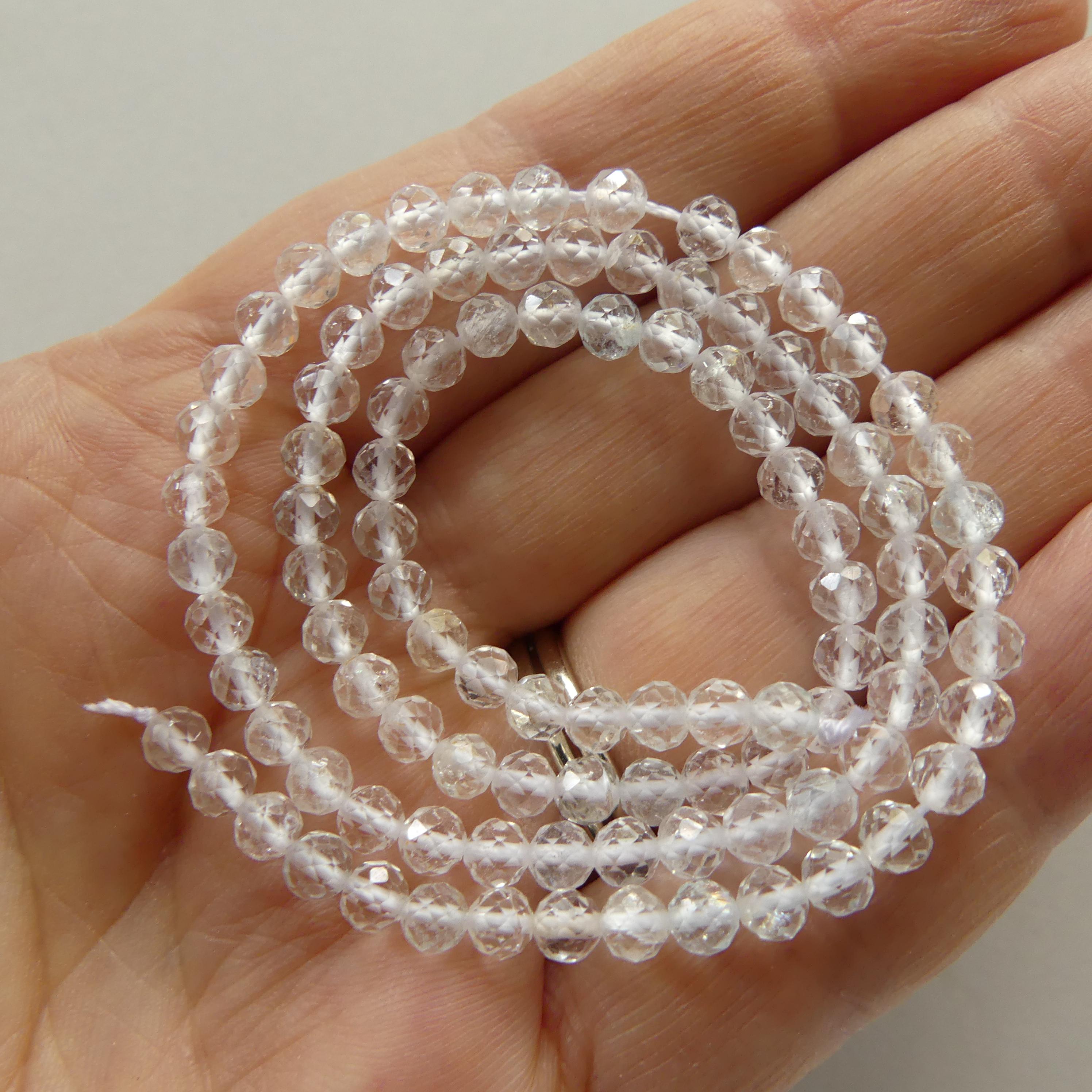 4mm AAA White Topaz Faceted Beads 15" Natural Topaz Clear Sparkly Gemstone Beads Beading Crafter Gift April Birthstone DIY Jewelry