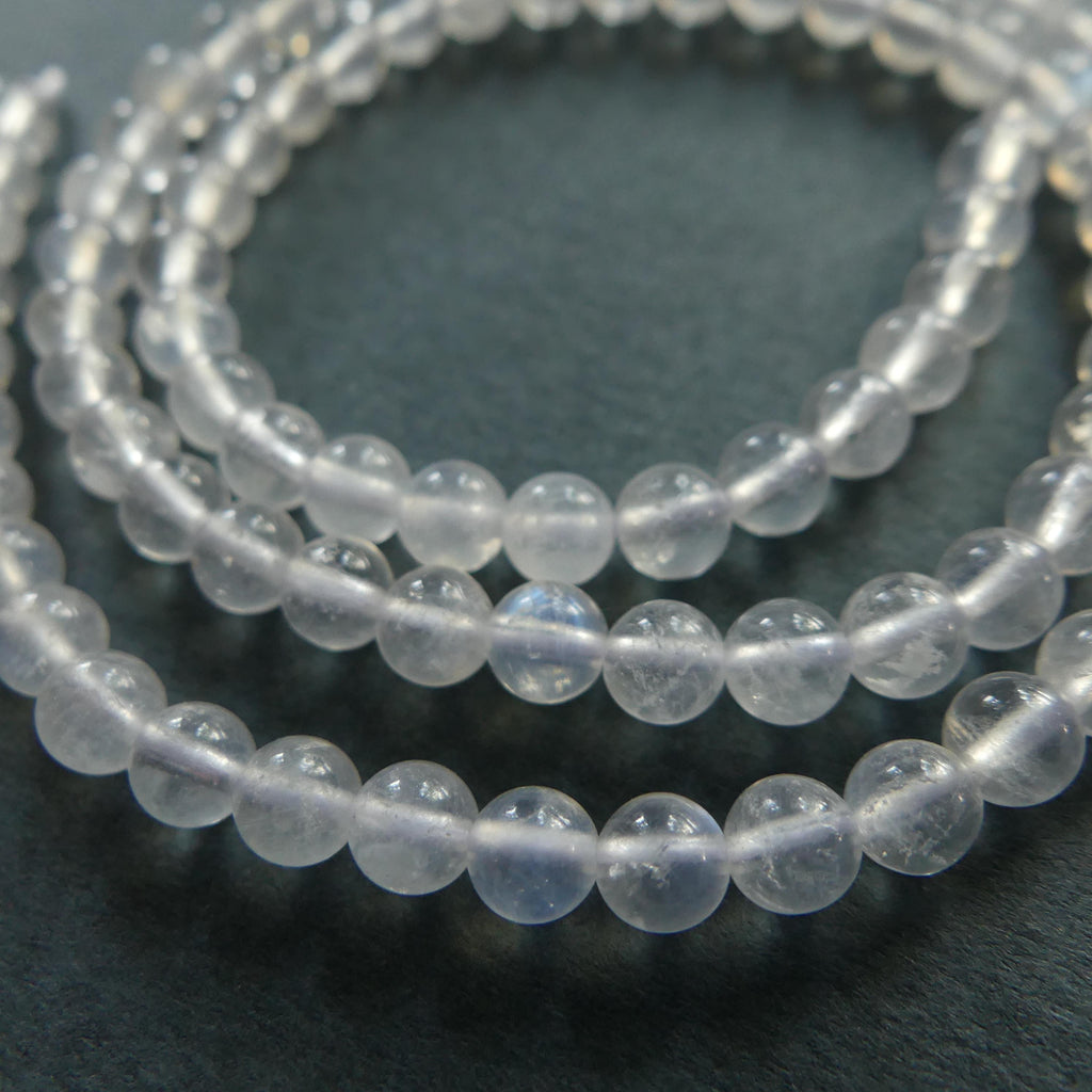 4mm Rainbow Moonstone Beads 15" Smooth Gemstone Beads Beading Crafter Gift June Birthstone DIY Jewelry