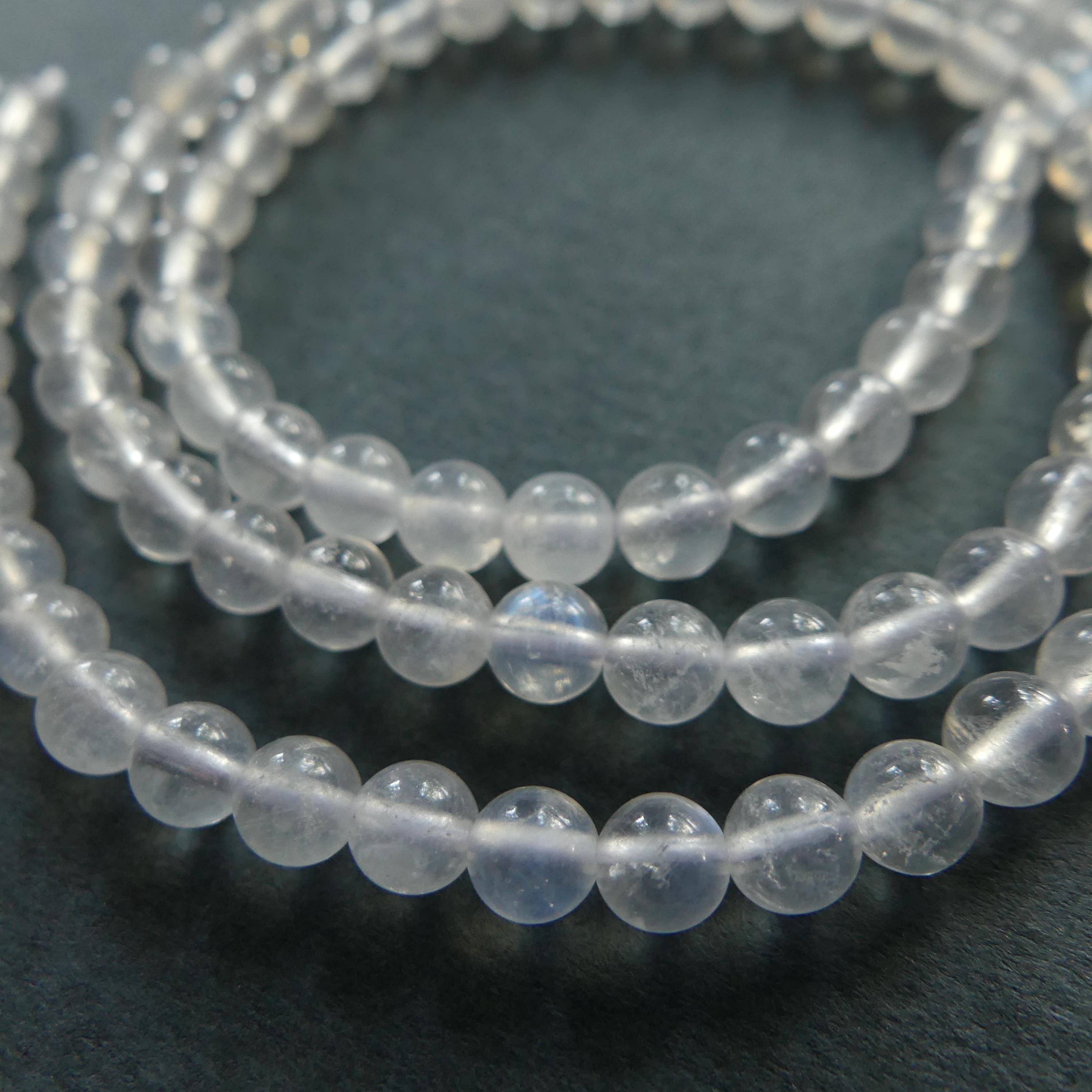 4mm Rainbow Moonstone Beads 15" Smooth Gemstone Beads Beading Crafter Gift June Birthstone DIY Jewelry