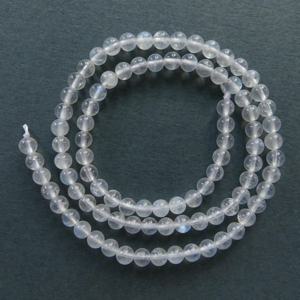 4mm Rainbow Moonstone Beads 15" Smooth Gemstone Beads Beading Crafter Gift June Birthstone DIY Jewelry