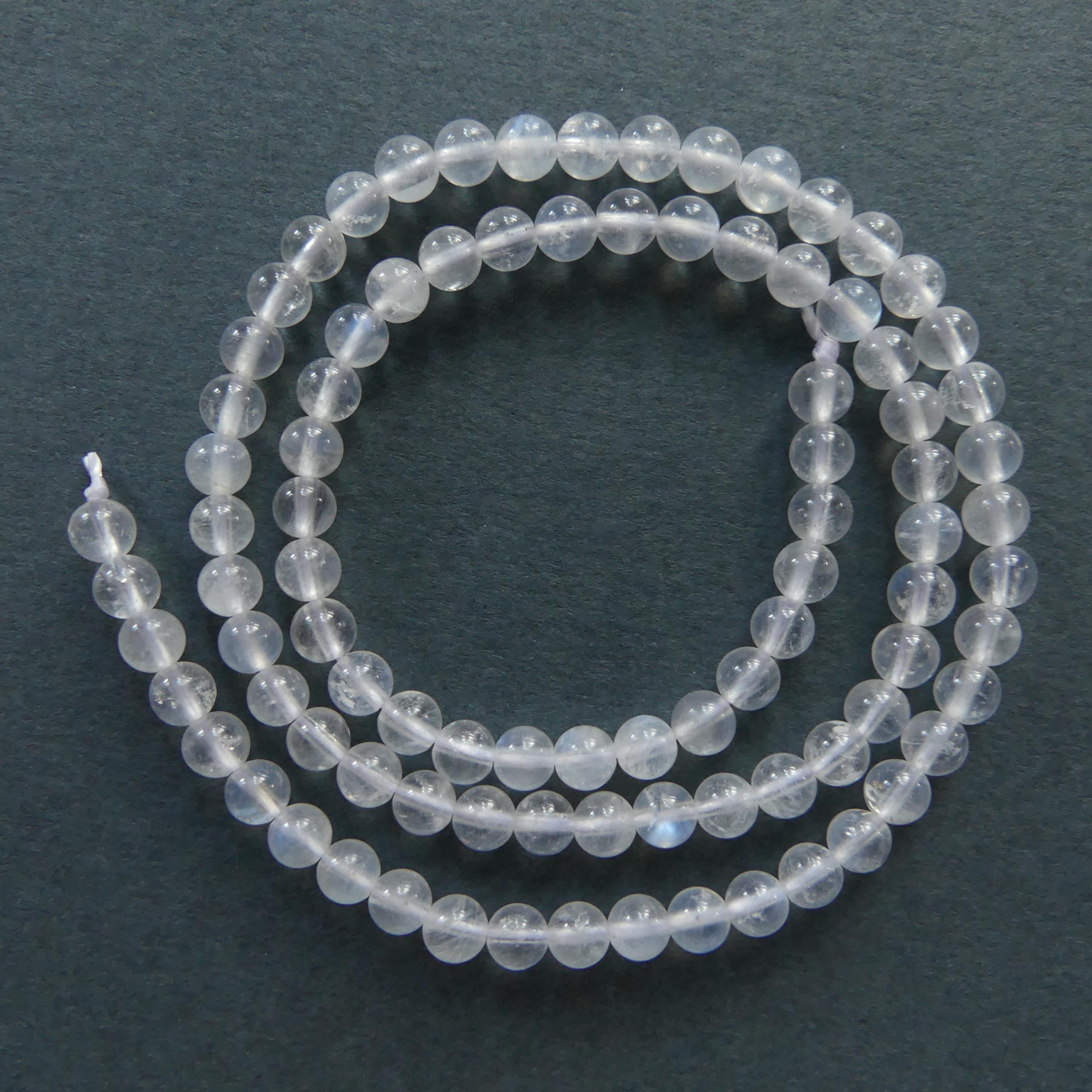 4mm Rainbow Moonstone Beads 15" Smooth Gemstone Beads Beading Crafter Gift June Birthstone DIY Jewelry