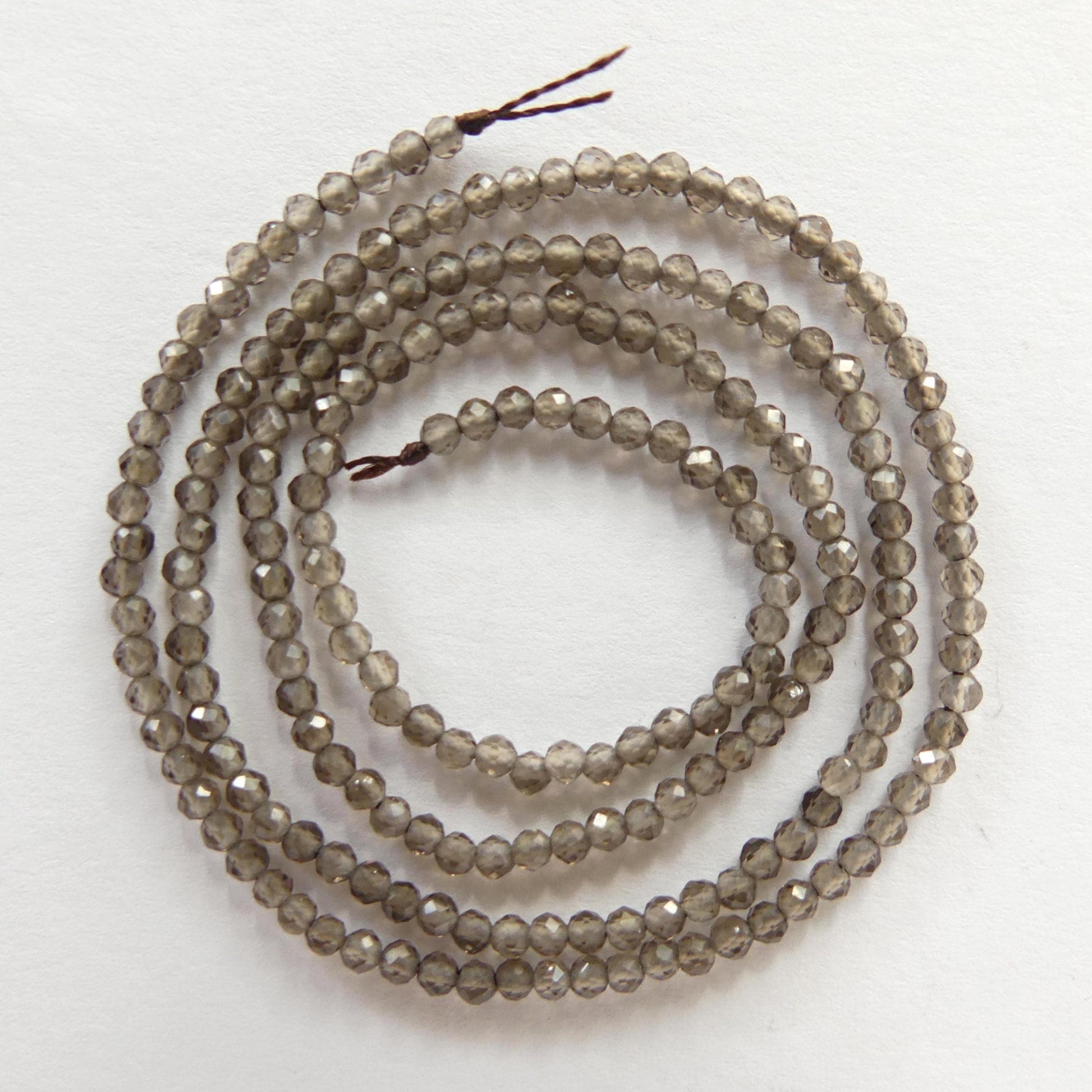 2mm AAA Smoky Quartz Micro Faceted Beads Genuine Beads 15" Sparkly Light Smoky Quartz Gemstone Beads Beading Crafter Gift