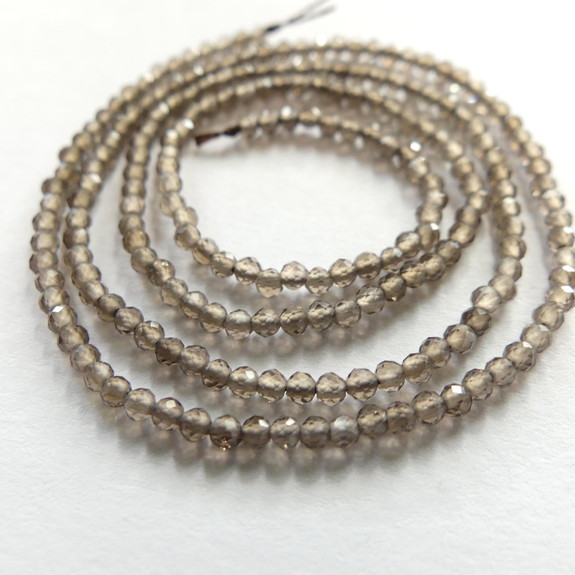 2mm AAA Smoky Quartz Micro Faceted Beads Genuine Beads 15" Sparkly Light Smoky Quartz Gemstone Beads Beading Crafter Gift