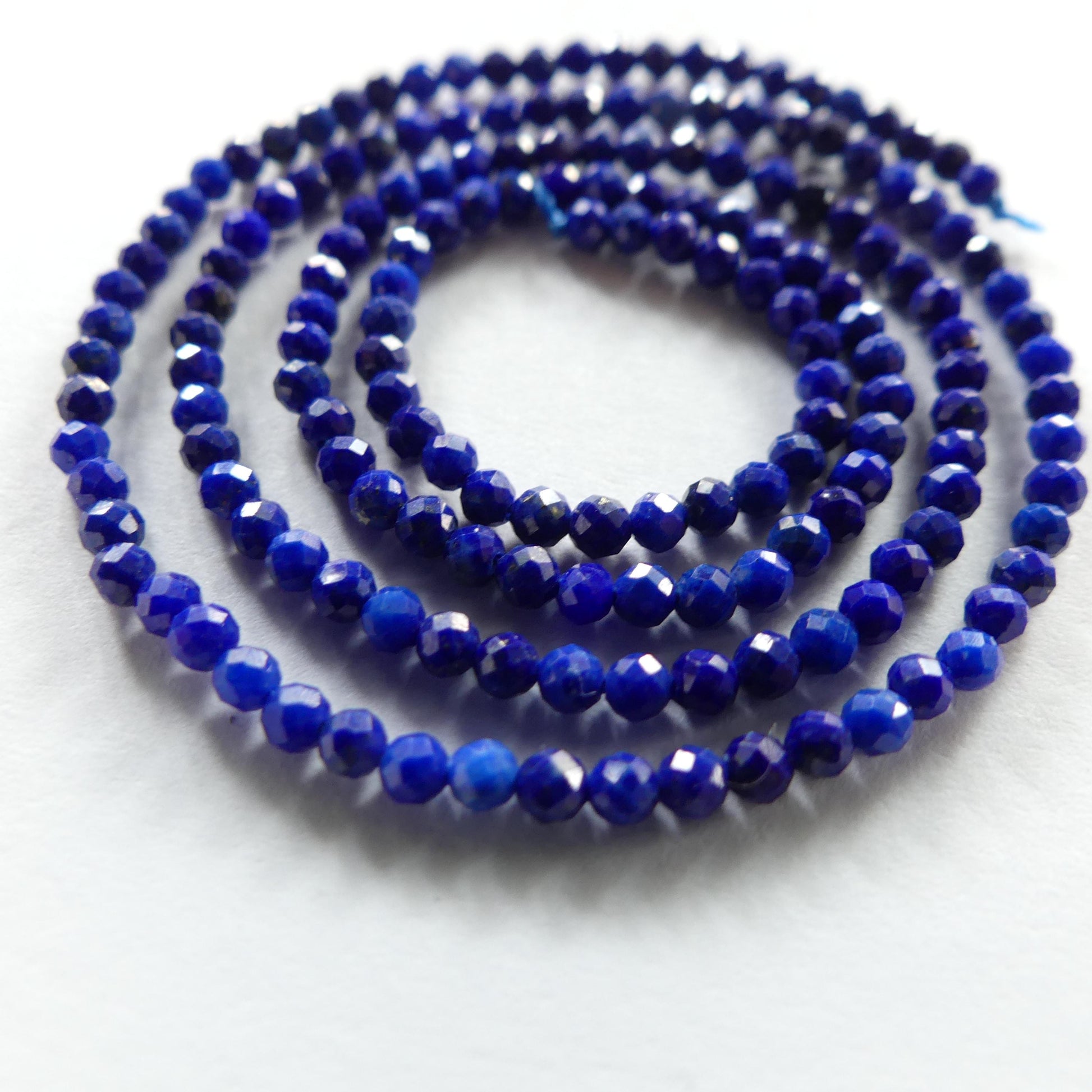 2mm Lapis Lazuli Faceted Beads 15.5" Selected Blue Gemstone Beads for Jewelry Making Beading Craft Gift Beads