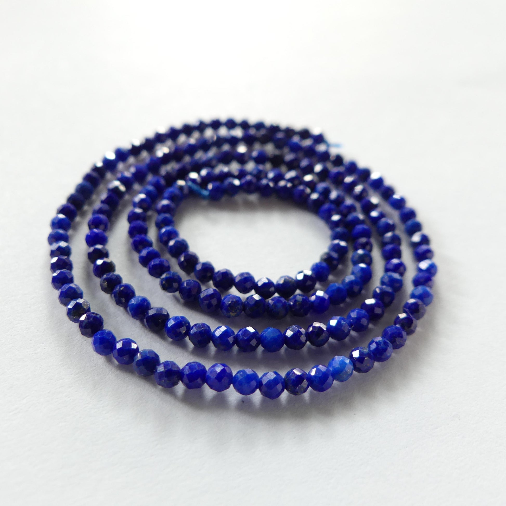 2mm Lapis Lazuli Faceted Beads 15.5" Selected Blue Gemstone Beads for Jewelry Making Beading Craft Gift Beads