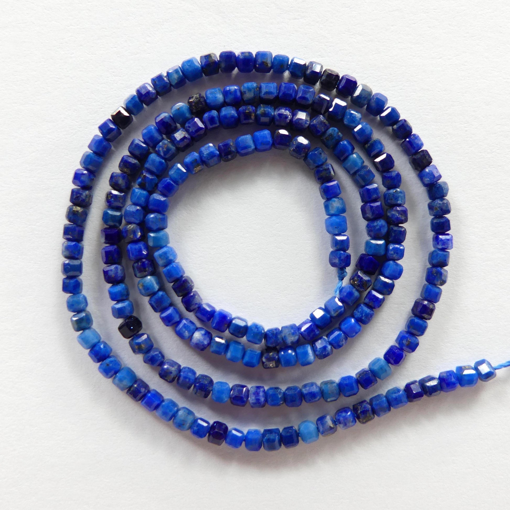 2mm Lapis Lazuli Faceted Cube Beads 15" Blue Lapis Gemstone Beads for Jewelry Making Beading Craft Gift Beads DIY Jewelry Making