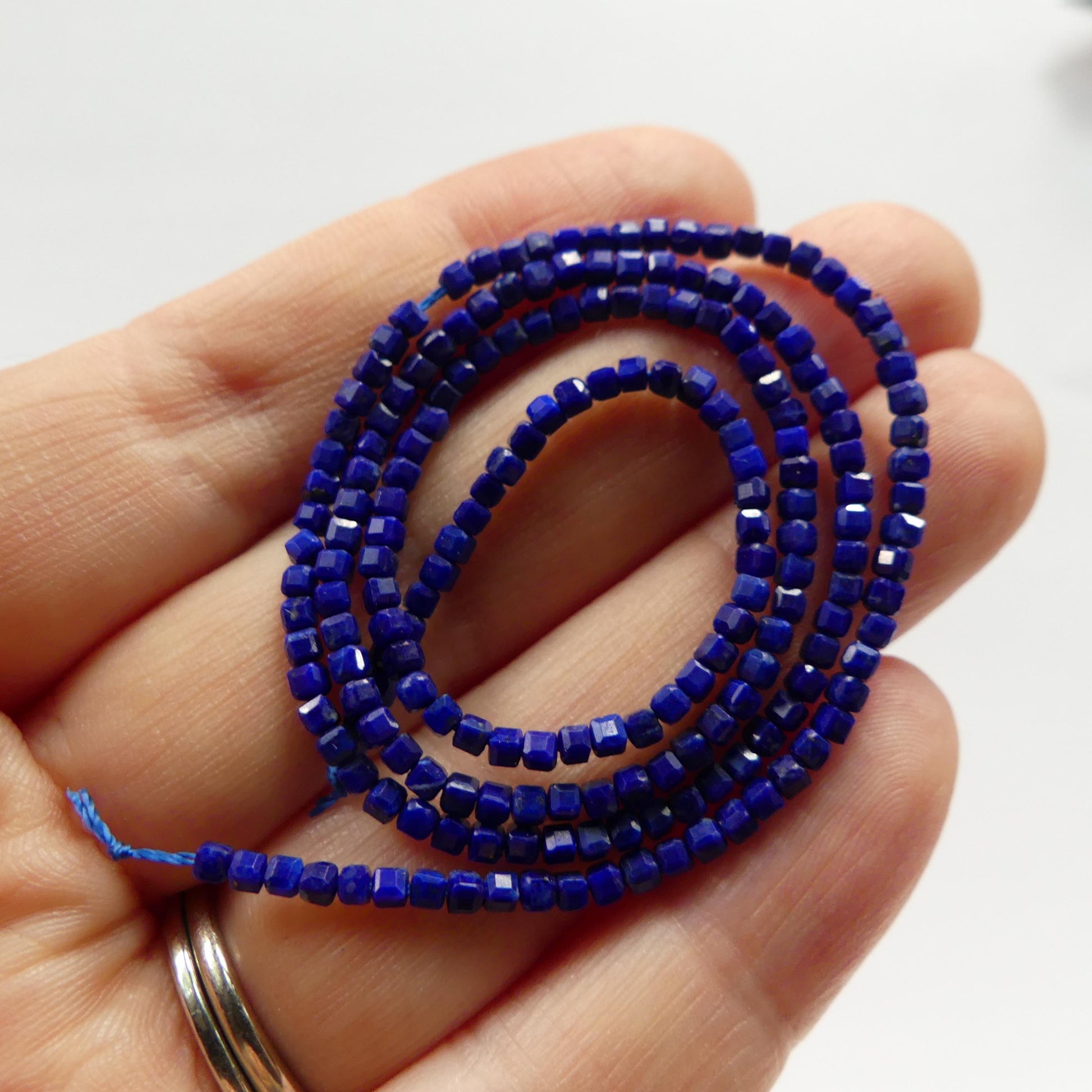 2mm AAA Lapis Lazuli Faceted Cube Beads 15" Blue Lapis Gemstone Beads for Jewelry Making Beading Craft Gift Beads DIY Jewelry Making