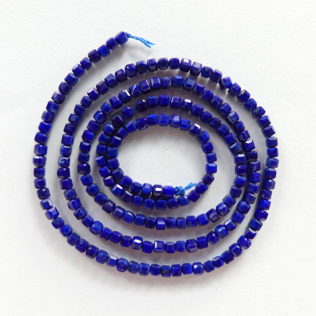 2mm AAA Lapis Lazuli Faceted Cube Beads 15" Blue Lapis Gemstone Beads for Jewelry Making Beading Craft Gift Beads DIY Jewelry Making