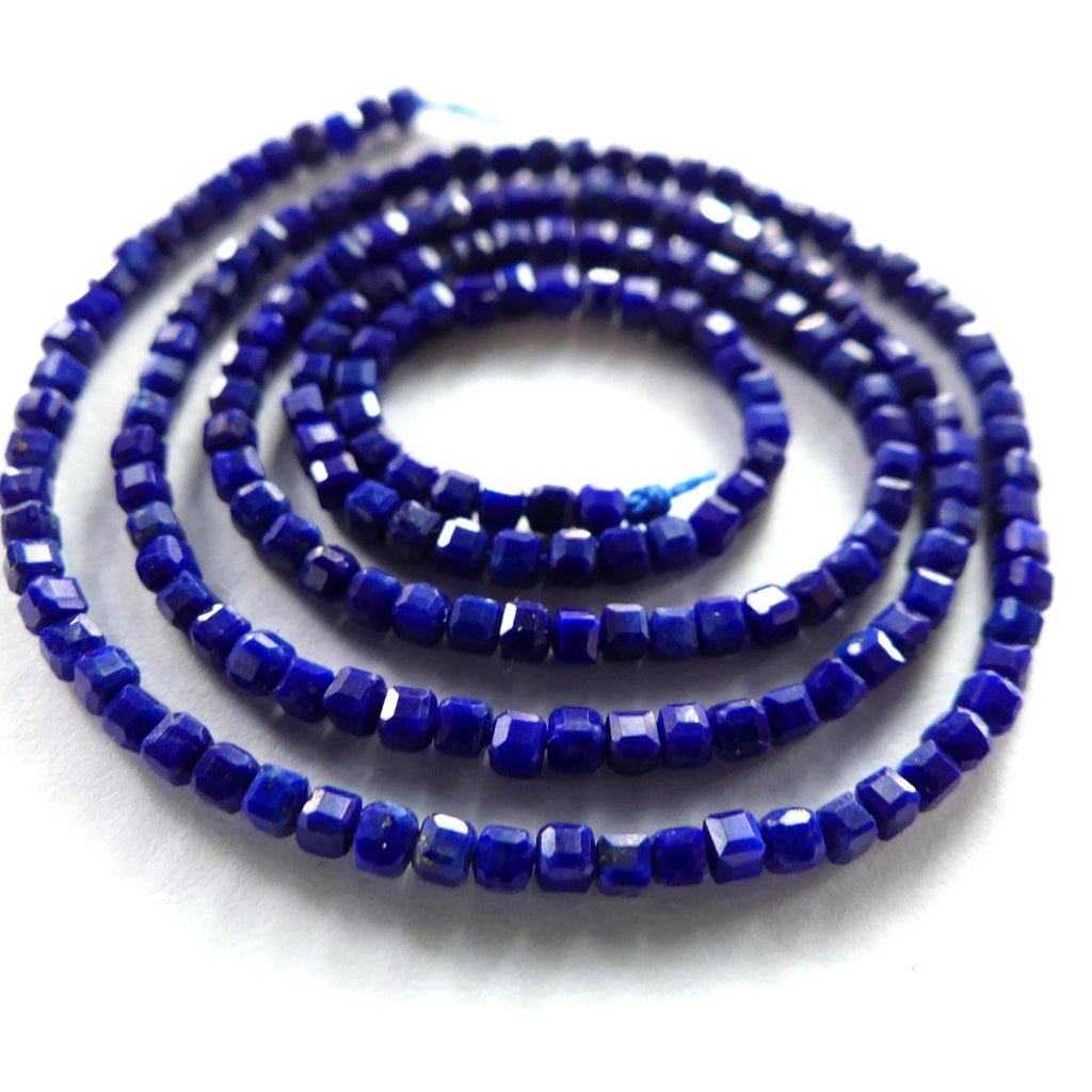 2mm AAA Lapis Lazuli Faceted Cube Beads 15" Blue Lapis Gemstone Beads for Jewelry Making Beading Craft Gift Beads DIY Jewelry Making