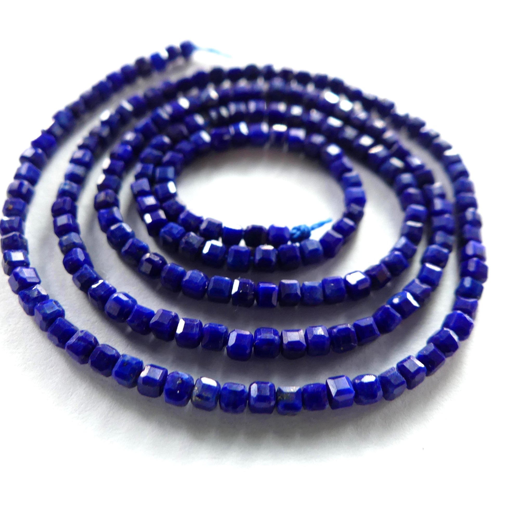 2mm AAA Lapis Lazuli Faceted Cube Beads 15" Blue Lapis Gemstone Beads for Jewelry Making Beading Craft Gift Beads DIY Jewelry Making