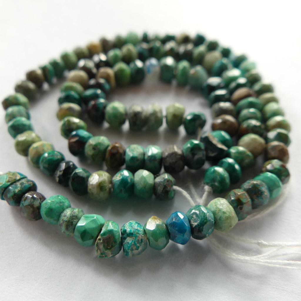 4mm Chrysocolla Beads Hand Faceted 6.25" Natural Genuine Gemstone Beads Blue Green Crystal beads Beading Crafter Gift DIY Jewelry making