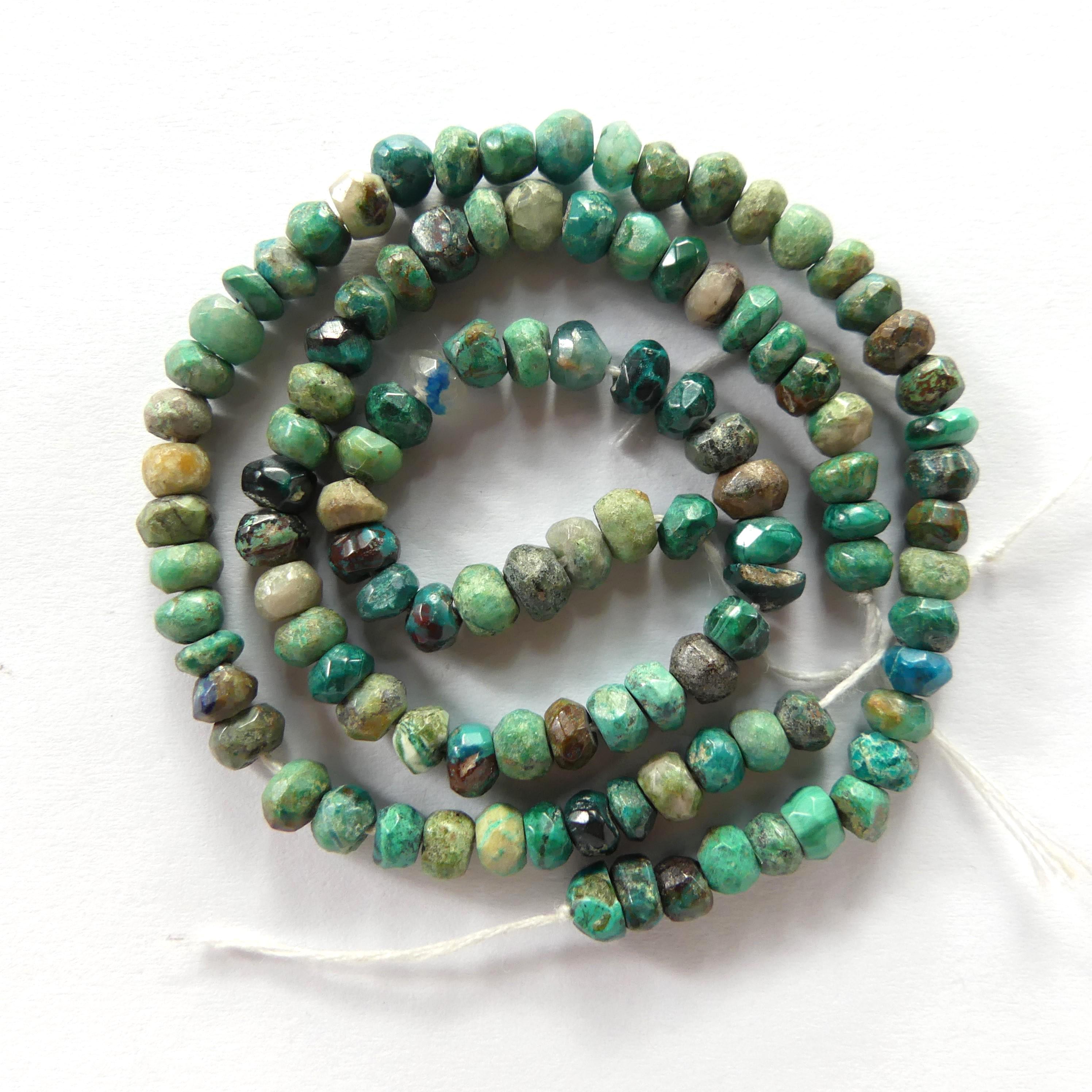 4mm Chrysocolla Beads Hand Faceted 6.25" Natural Genuine Gemstone Beads Blue Green Crystal beads Beading Crafter Gift DIY Jewelry making