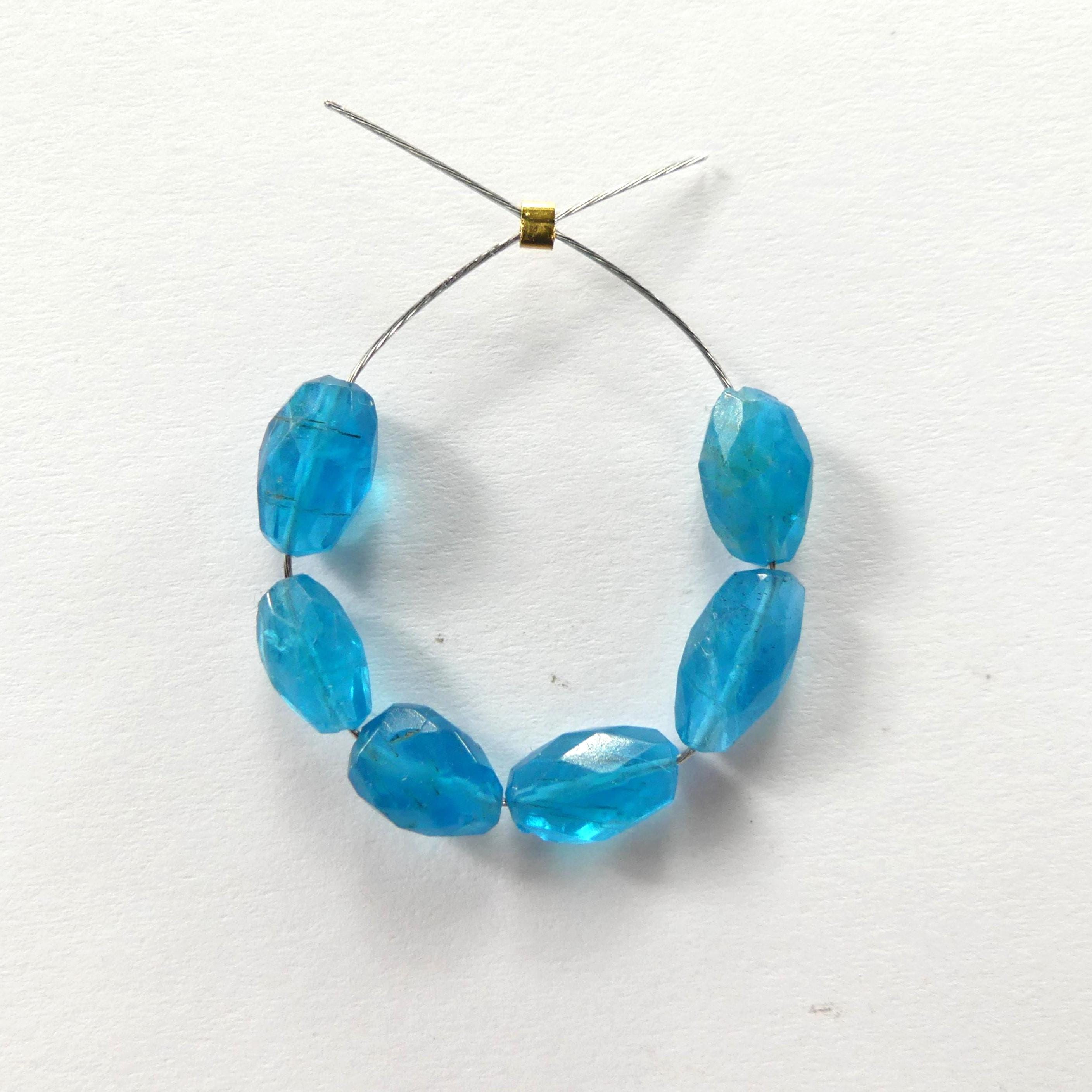5mm Neon Apatite Oval Beads Faceted 6 Pcs Genuine Gemstone Beads Jewelry Making Beading Craft Gift DIY Earrings supplies May Birthstone