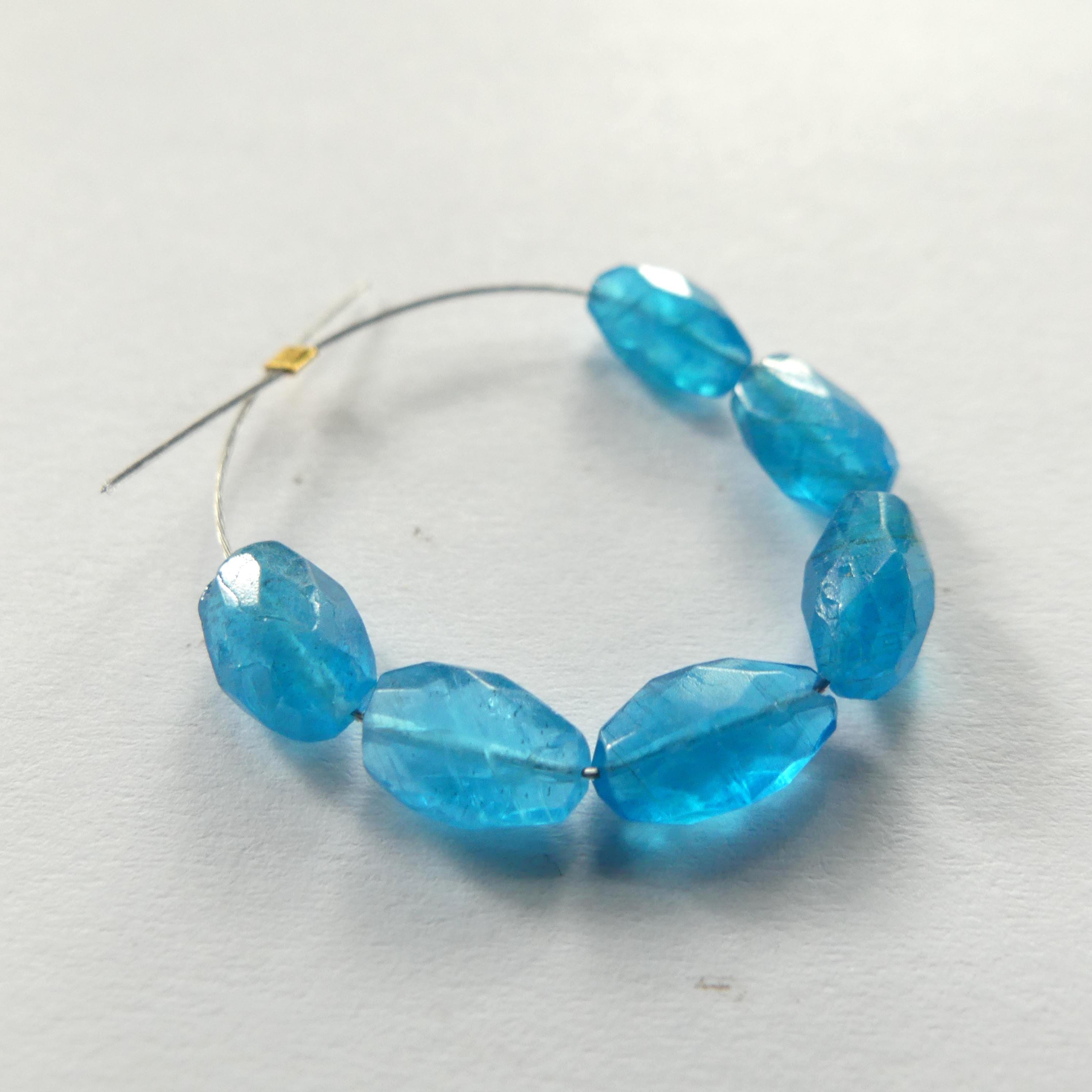 5mm Neon Apatite Oval Beads Faceted 6 Pcs Genuine Gemstone Beads Jewelry Making Beading Craft Gift DIY Earrings supplies May Birthstone