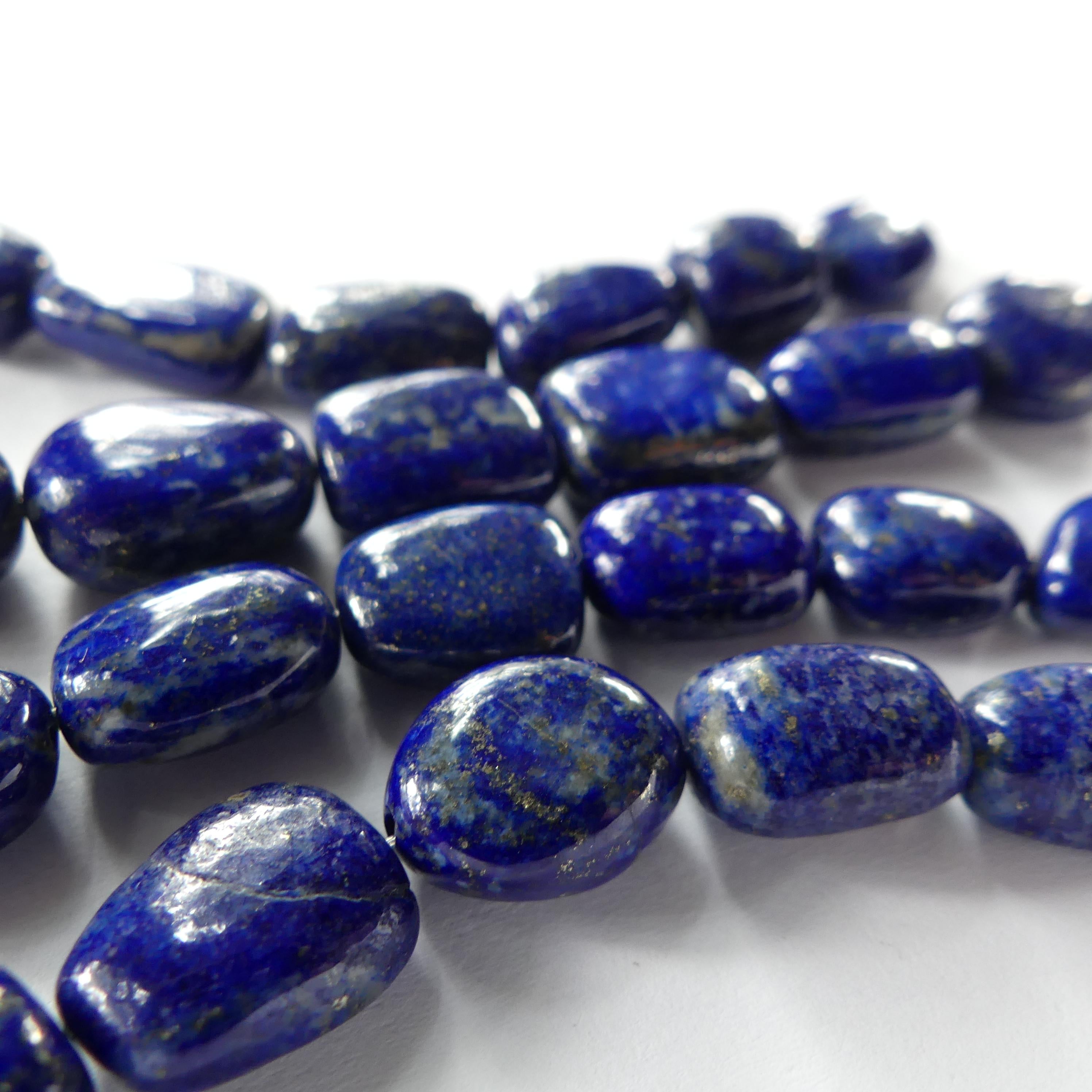 AAA Lapis lazuli Nugget Beads Chunks Lapis Pebble 6 Pieces Freeform Chunks Rough Gemstone Beads Jewelry Making Beading Craft Gift Beads