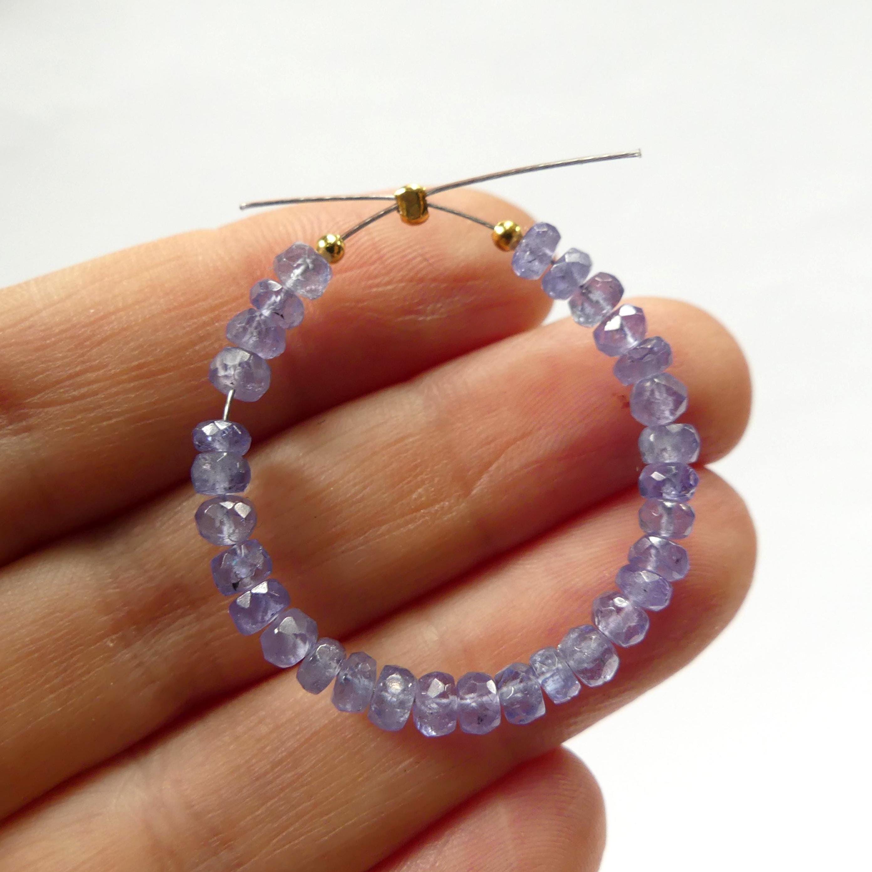 3mm AAA Tanzanite Beads Hand Faceted Rondelle Beads Natural Tanzanite Gemstone Beads Beading Crafter Gift December Birthstone