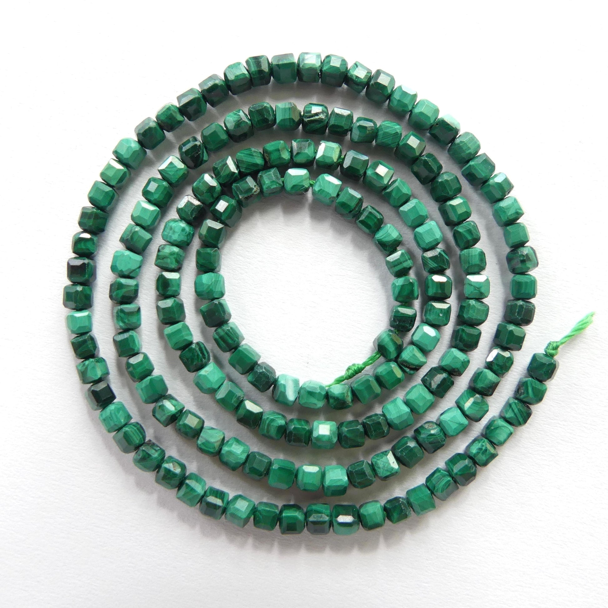 2mm Malachite Beads Cube Faceted 15" Vivid Green Malachite Gemstone Beads for Jewelry Making Beading Gift Crafter