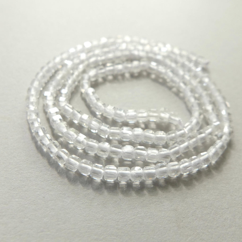 2mm AAA Rock Quartz Faceted Cube Beads 15" Clear Crystal Quartz Genuine Gemstone Beads Jewelry Making Beading Craft Gift April Birthstone