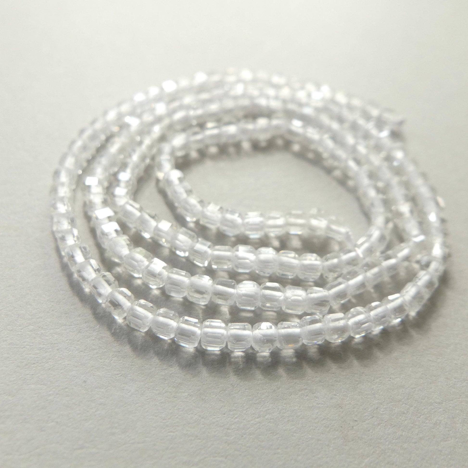 2mm AAA Rock Quartz Faceted Cube Beads 15" Clear Crystal Quartz Genuine Gemstone Beads Jewelry Making Beading Craft Gift April Birthstone