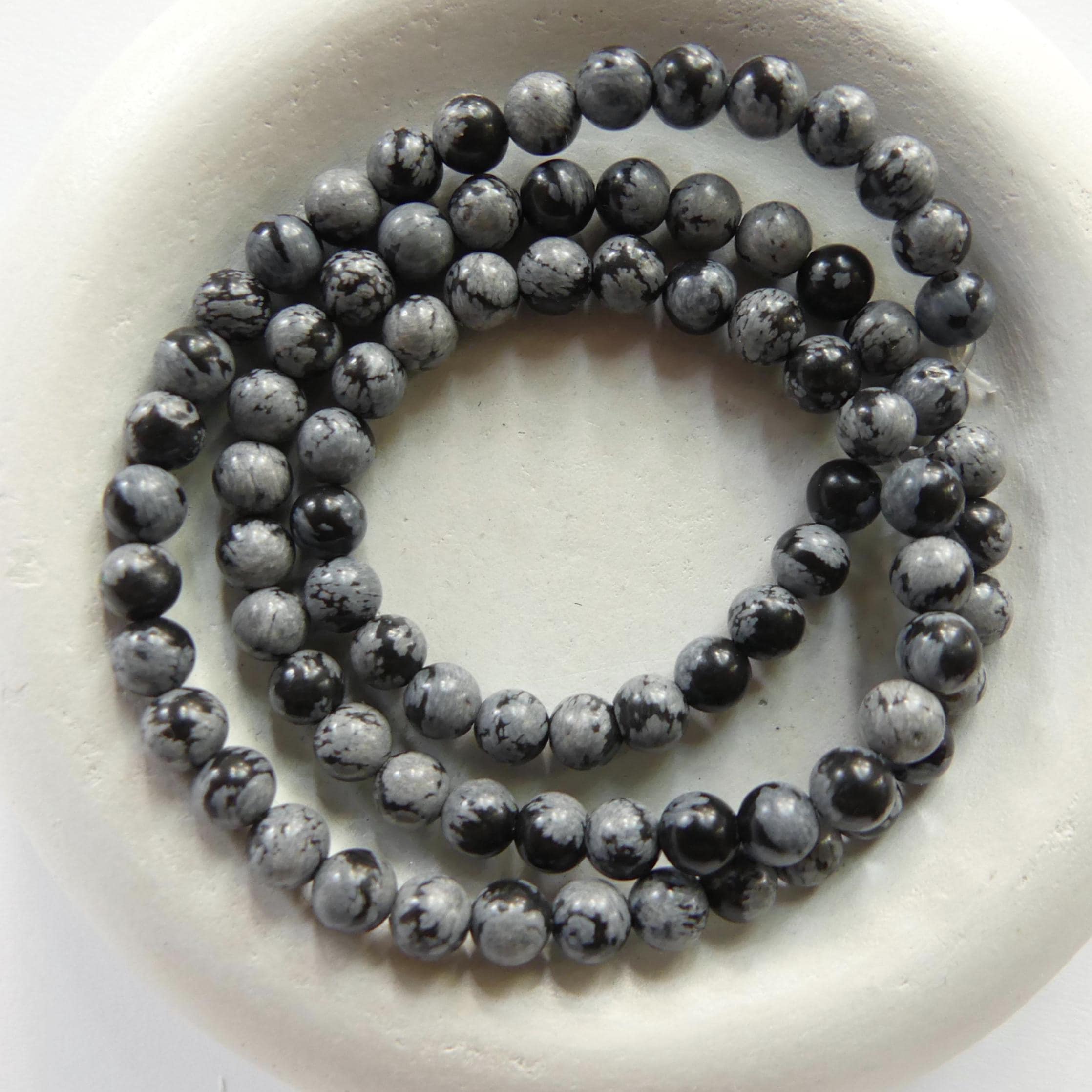 4mm 5mm Snowflake Obsidian Beads Faceted Gray Black Obsidian Genuine Beads 15" Gemstone Beads Beading Crafter Gift DIY Jewelry Making