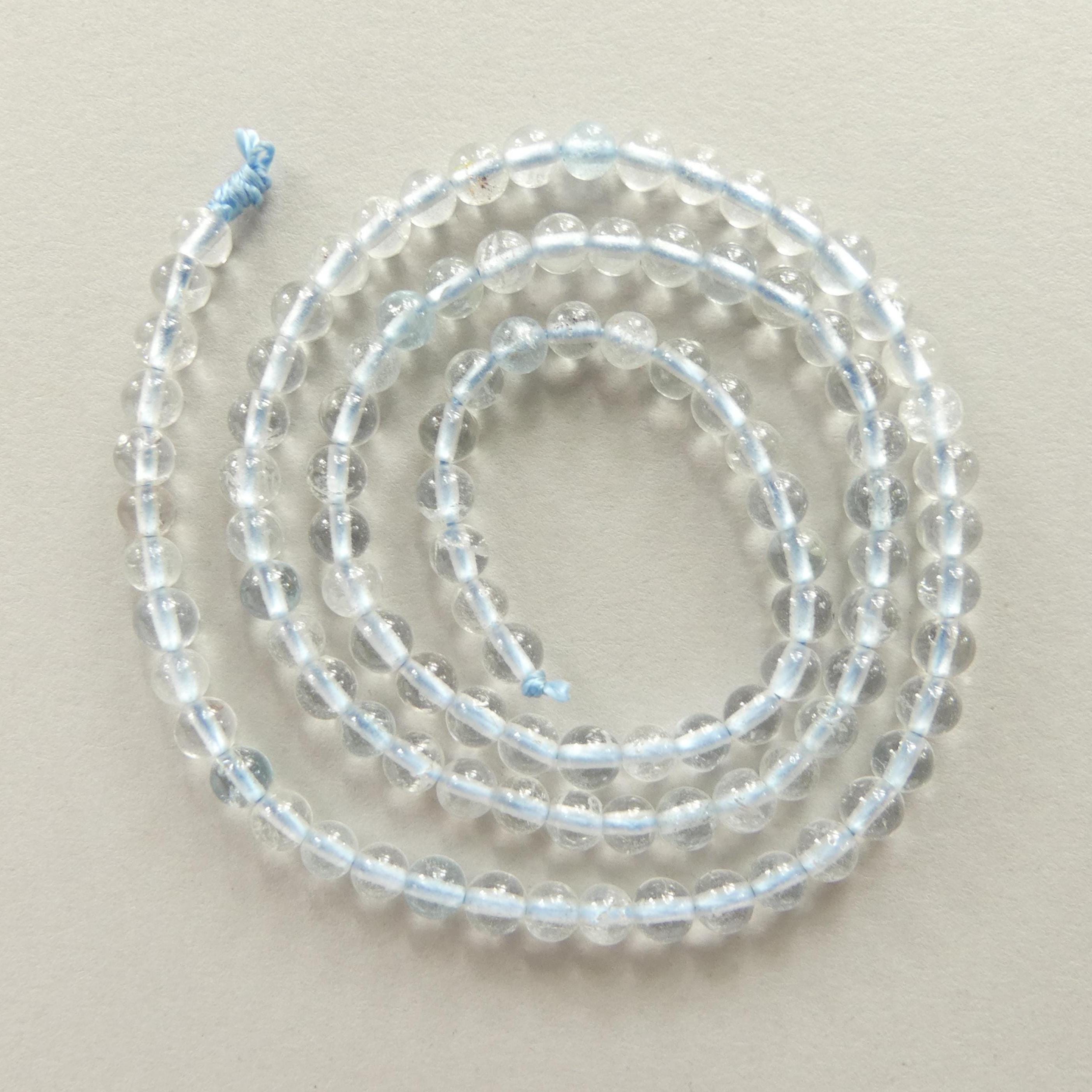4mm AAA White Topaz Smooth Beads 15" Natural Topaz Clear Sparkly Gemstone Beads Beading Crafter Gift April Birthstone DIY Jewelry