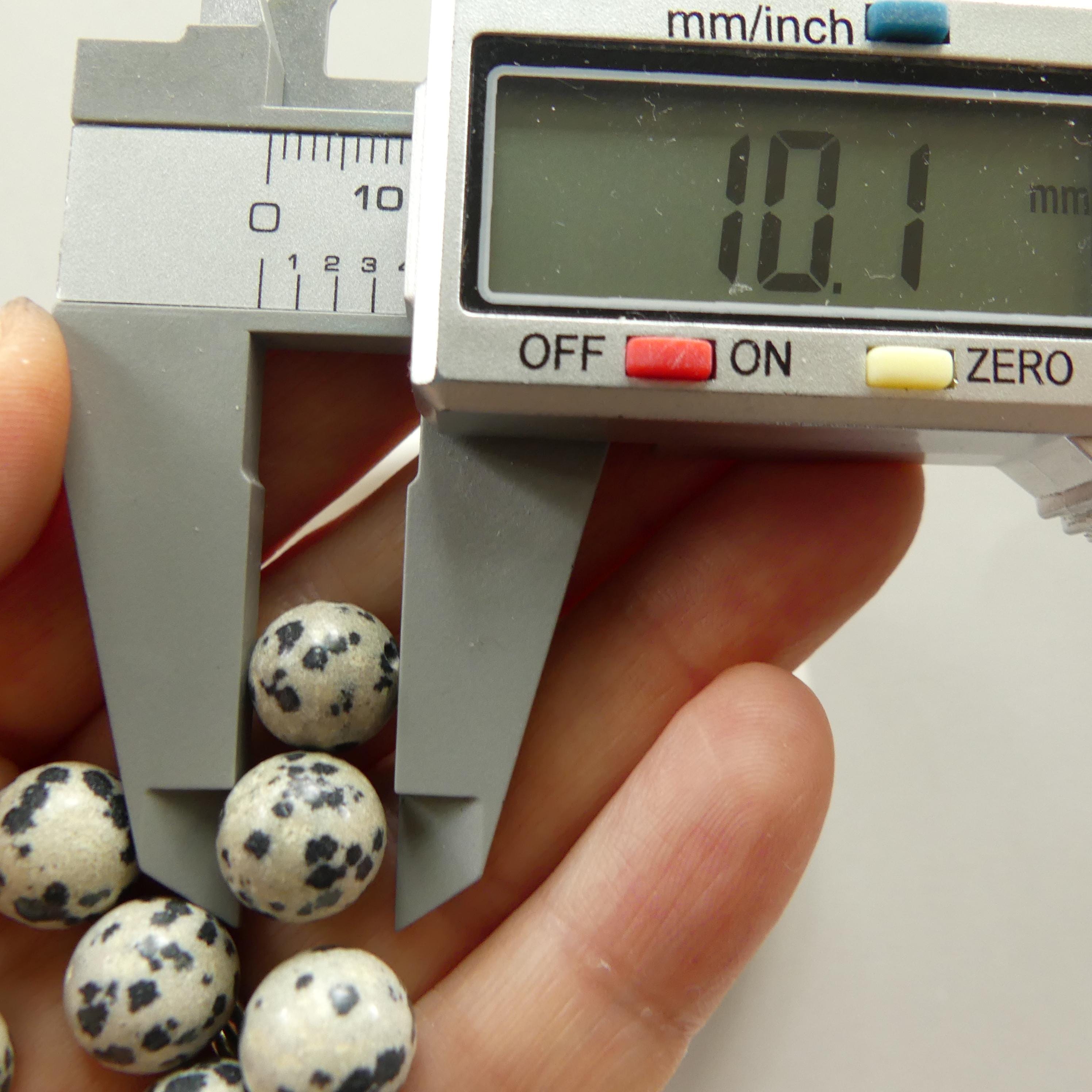 10mm Dalmatian Jasper Beads Smooth Genuine Small Spotted Jasper Kiwi Beads Gemstone Beads for Jewelry Making Beading Gift Crafter