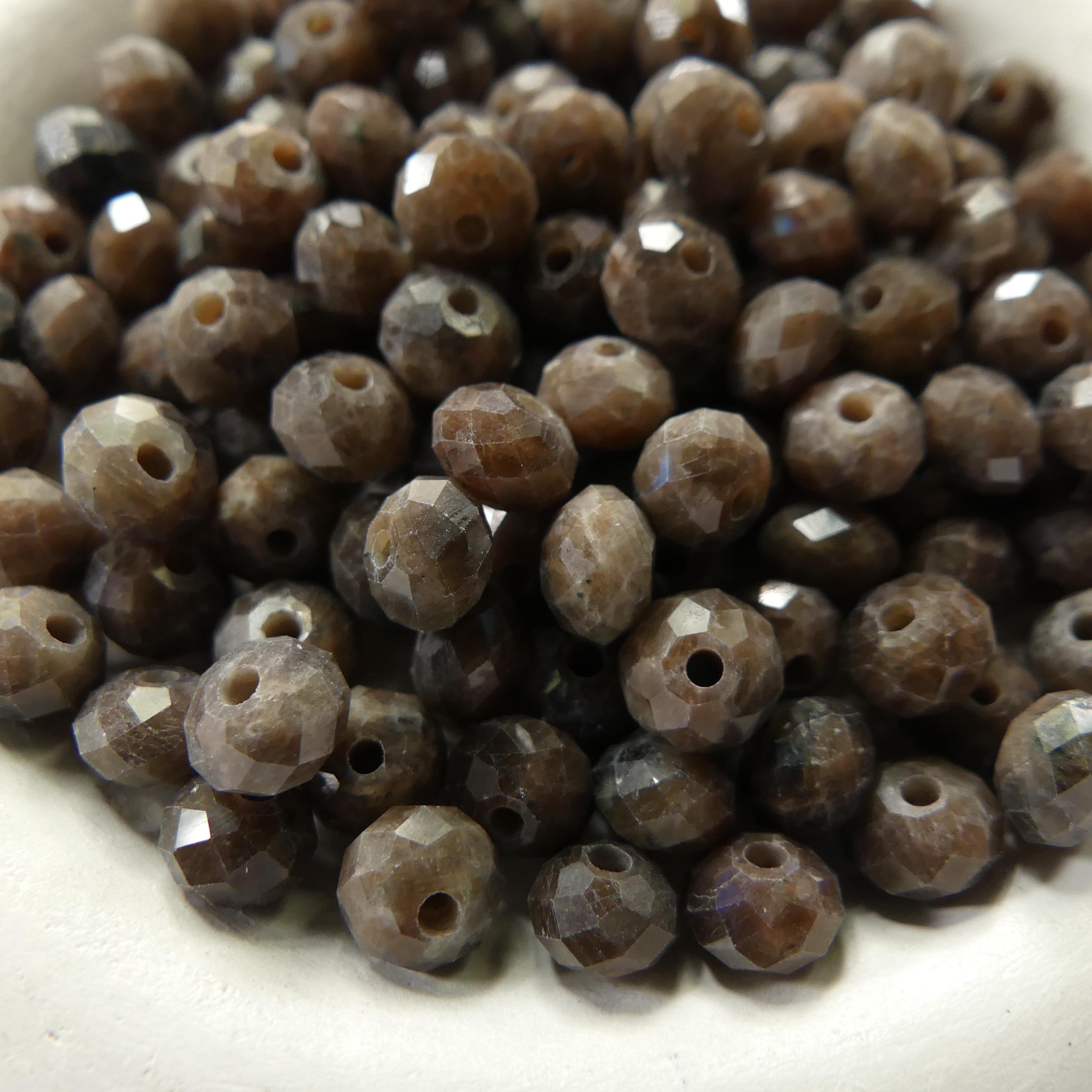 6mm Rare Brown Labradorite Beads Rondelle Genuine Blue Flash Beads Snow Labradorite 15" Gemstone Beads for DIY Jewelry Making Crafter Gift