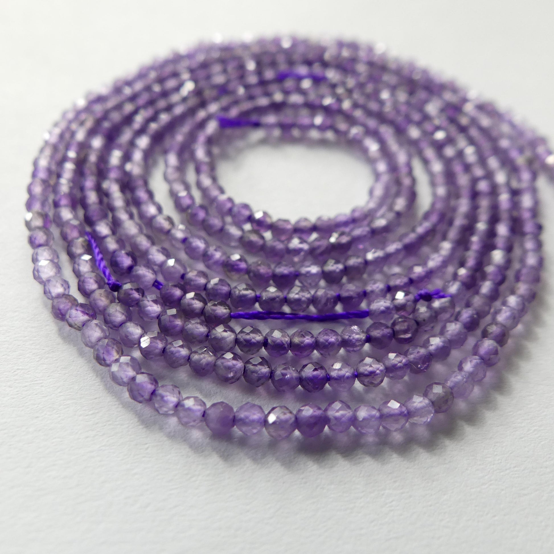 2mm AAA Amethyst Beads Micro Faceted Beads 15.5" Purple Natural Amethyst Gemstone Beads Beading Crafter Gift February Birthstone