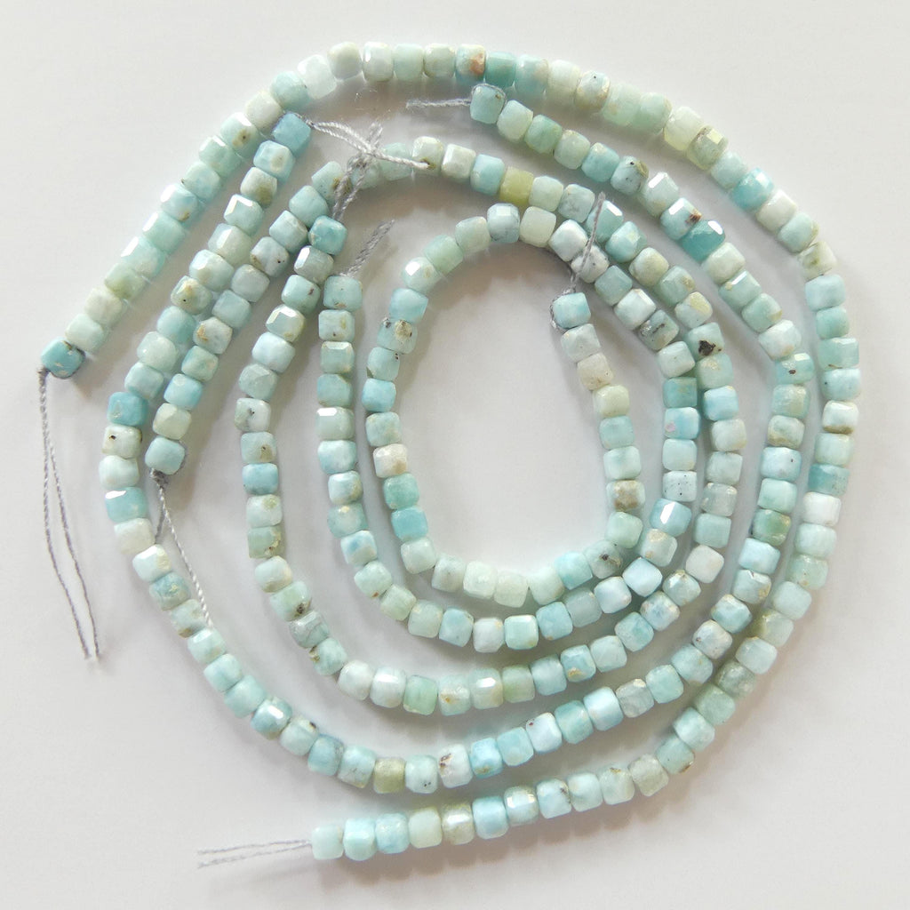 2mm Larimar Faceted Beads 15" Dominican Larimar Genuine Gemstone Beads for Jewelry Making Beading Craft Gift Beads