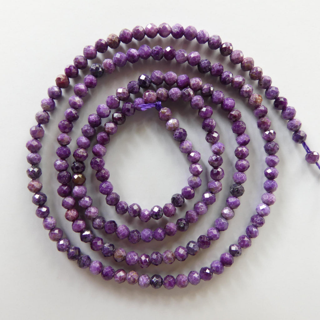 2mm Rare Stichtite Faceted Beads 15" Purple Genuine Gemstone Beads Serpentine for Jewelry Making Beading Craft Gift Beads