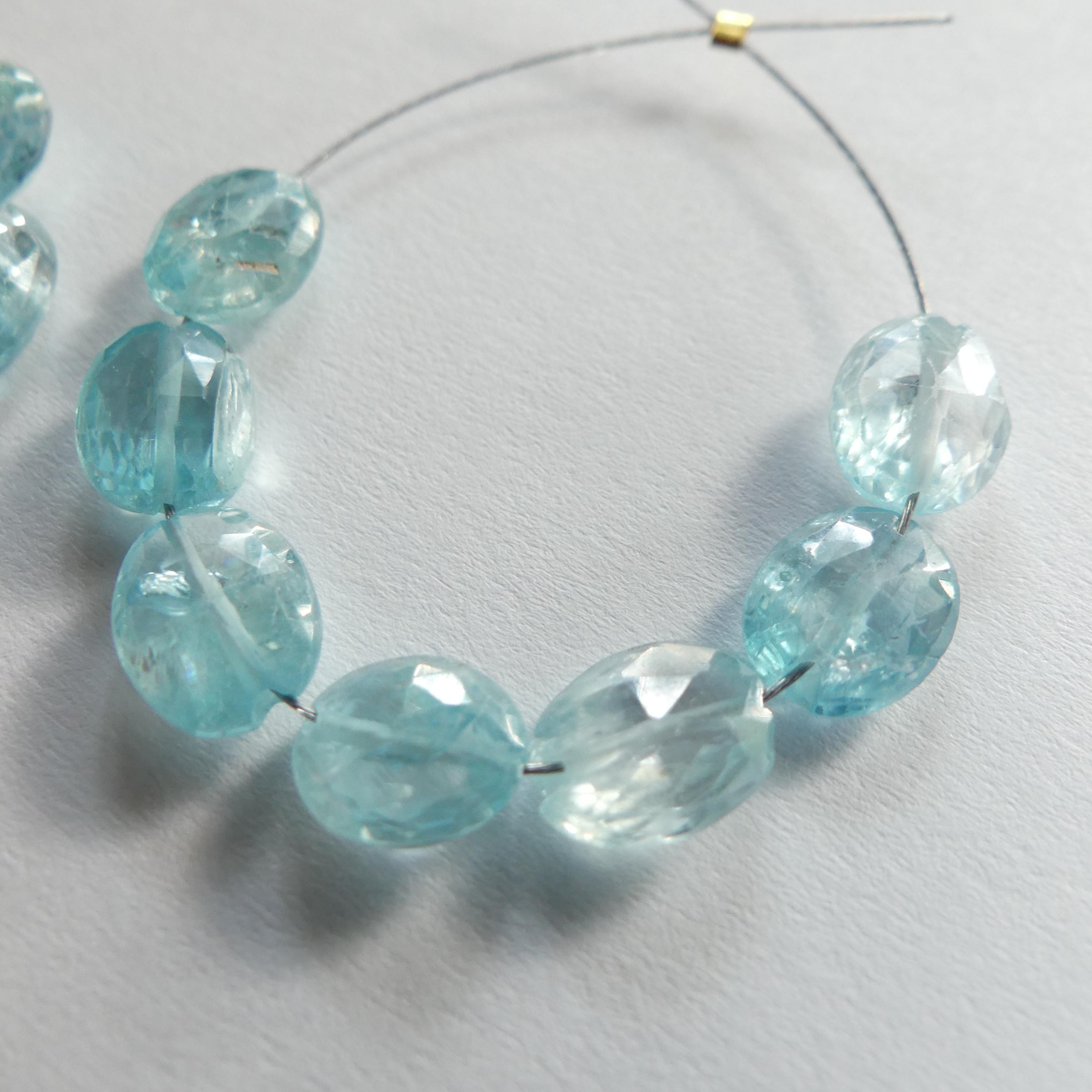 Rare Natural Blue Zircon Faceted Oval Beads Genuine Zircon Nuggets Transparent Sparkly Gemstone Beads for Jewelry Making December Birthstone